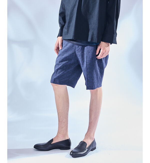 ABAHOUSE「ソロストレッチ リネン イージーショートパンツ / セットアップ対応」|その他|ネイビー