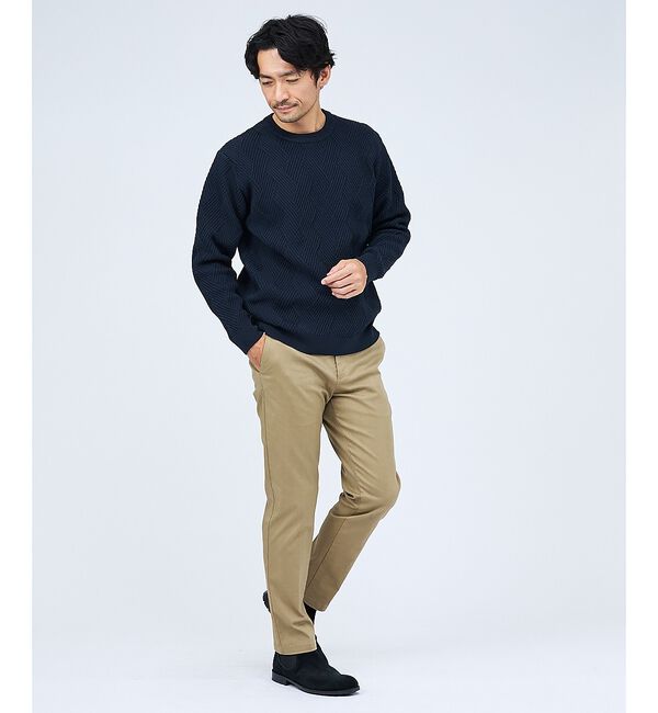 ABAHOUSE「【新定番】ツイル ストレッチ テーパード チノパンツ」|チノ|