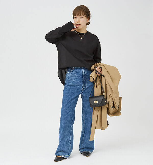 Rouge vif「クルーネック袖ギャザーシアーブラウス」|シャツ・ブラウス|