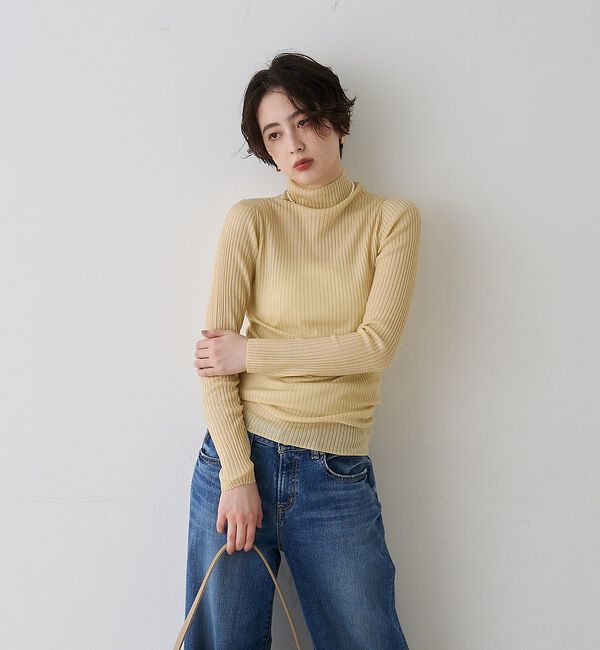 Rouge vif「防縮Wシアータートルリブニット」|ニット・セーター|