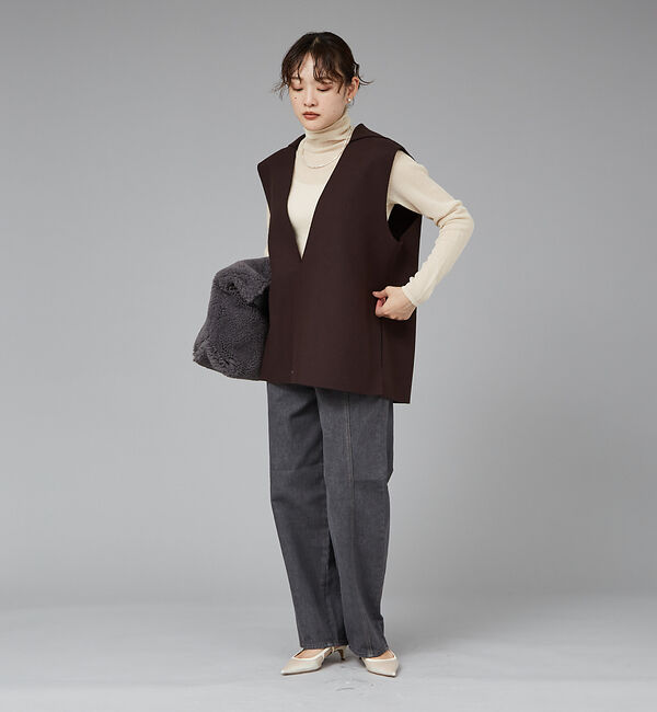 qualite「【SERGE de blue】レトロ　ウエスタンデニムパンツ」|デニム|