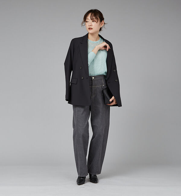 qualite「【SERGE de blue】レトロ　ウエスタンデニムパンツ」|デニム|