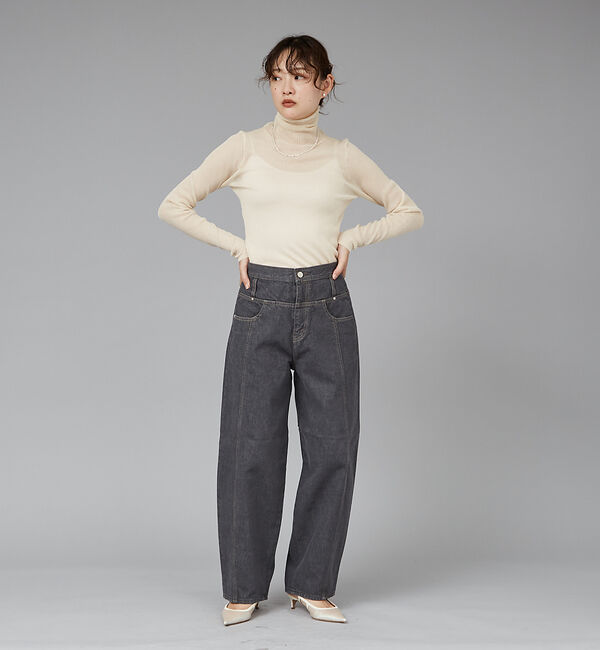 qualite「【SERGE de blue】レトロ　ウエスタンデニムパンツ」|デニム|