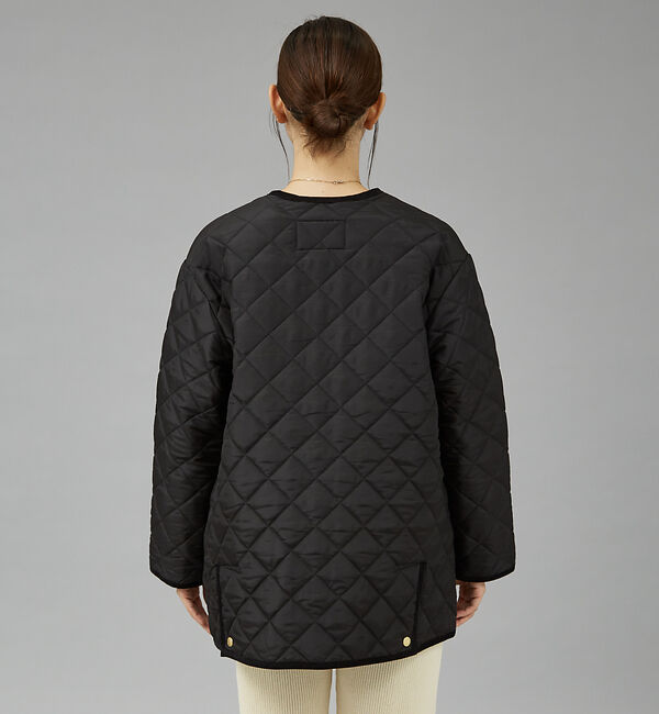 qualite「【TRADITIONAL WEATHERWEAR】キルティングノーカラーミドルブ」|ブルゾン・スタジャン|