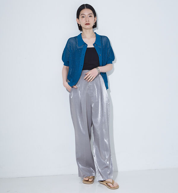 NOMINE「メッシュニットポロカーデ」|ポロシャツ|