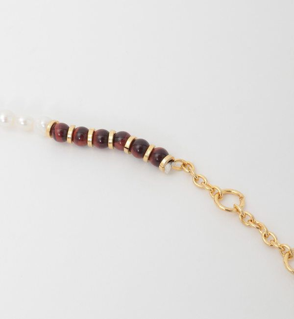 Liesse「《別注》【EO/イオ】PEARL/RED TIGER EYE CHAIN NECKLACE」|ネックレス|
