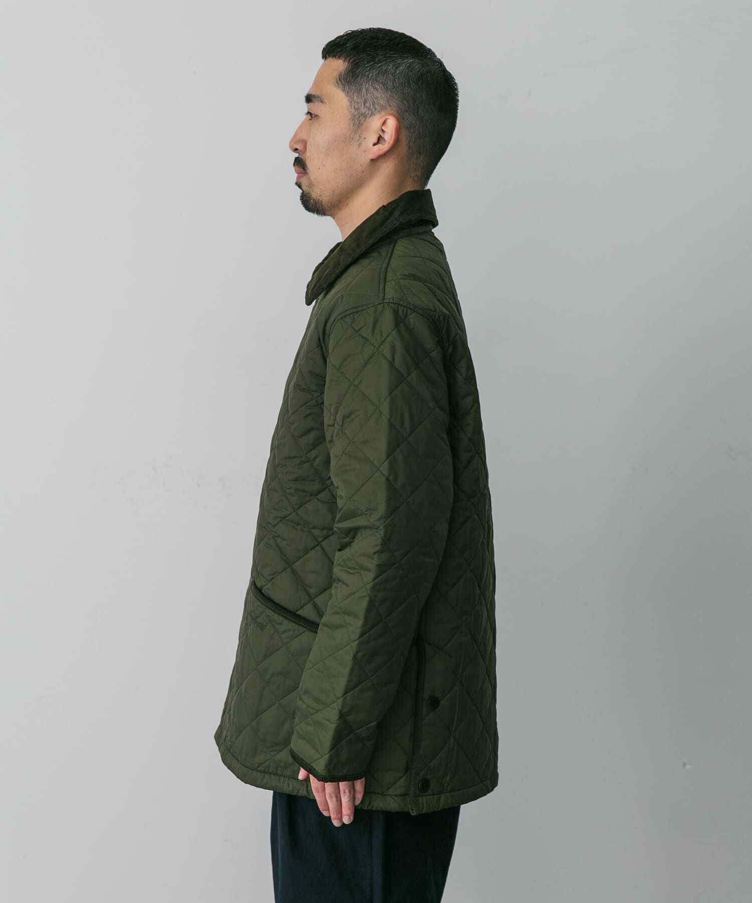 URBAN RESEARCH DOORS「LIDDESDALE QUILTED JACKET」|ノーカラーコート|
