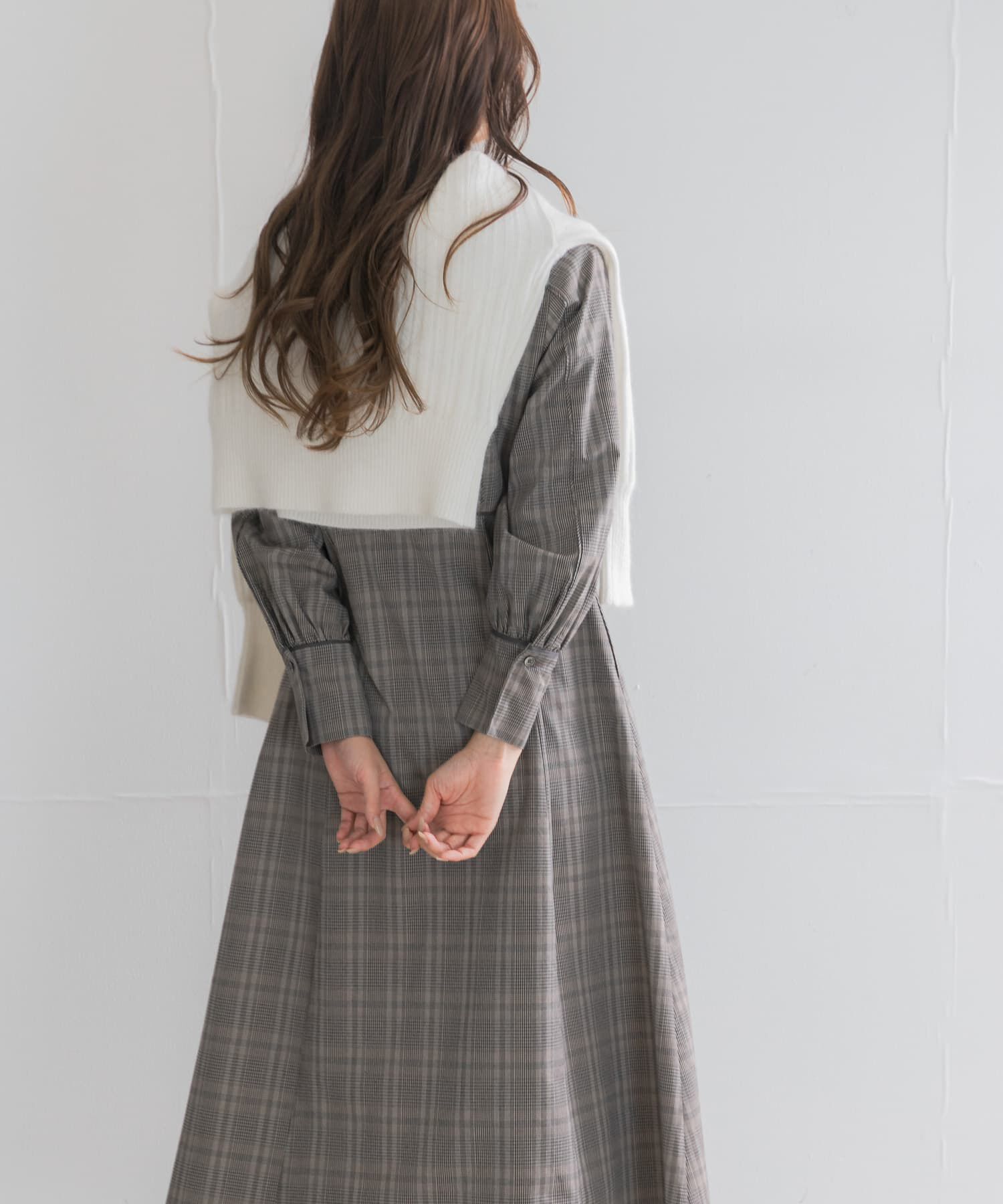 URBAN RESEARCH ROSSO「『一部WEB限定カラー』バイカラーチェックナローワンピース」|ワンピース|