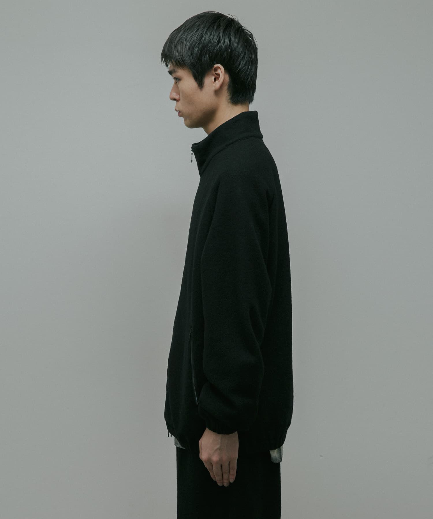 URBAN RESEARCH DOORS「Wool Fleece Track Jacket」|ノーカラーコート|