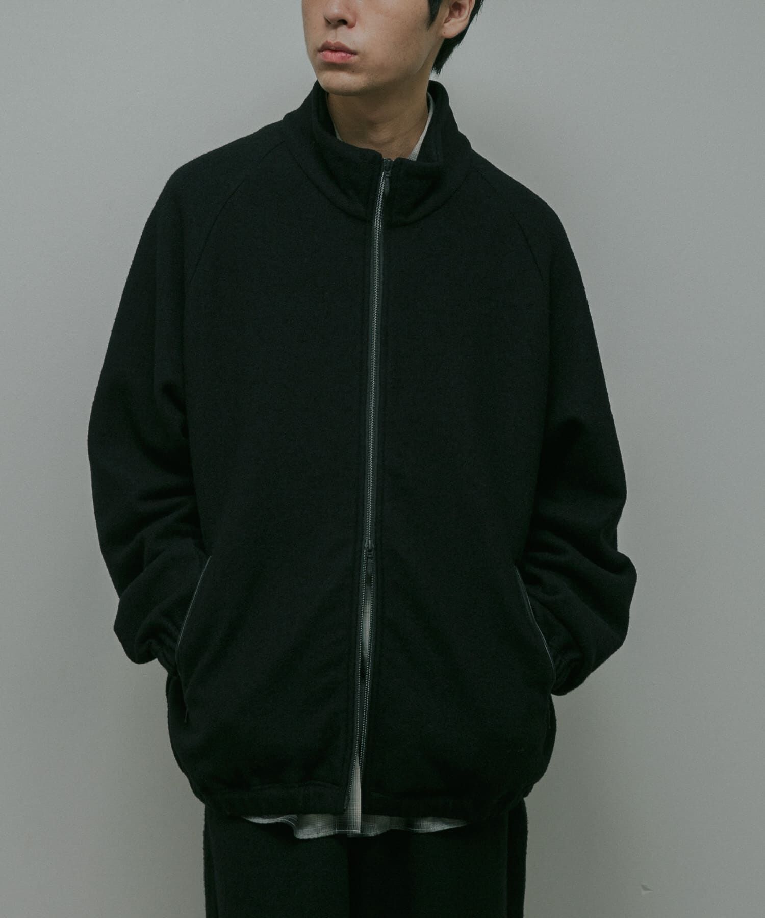 URBAN RESEARCH DOORS「Wool Fleece Track Jacket」|ノーカラーコート|
