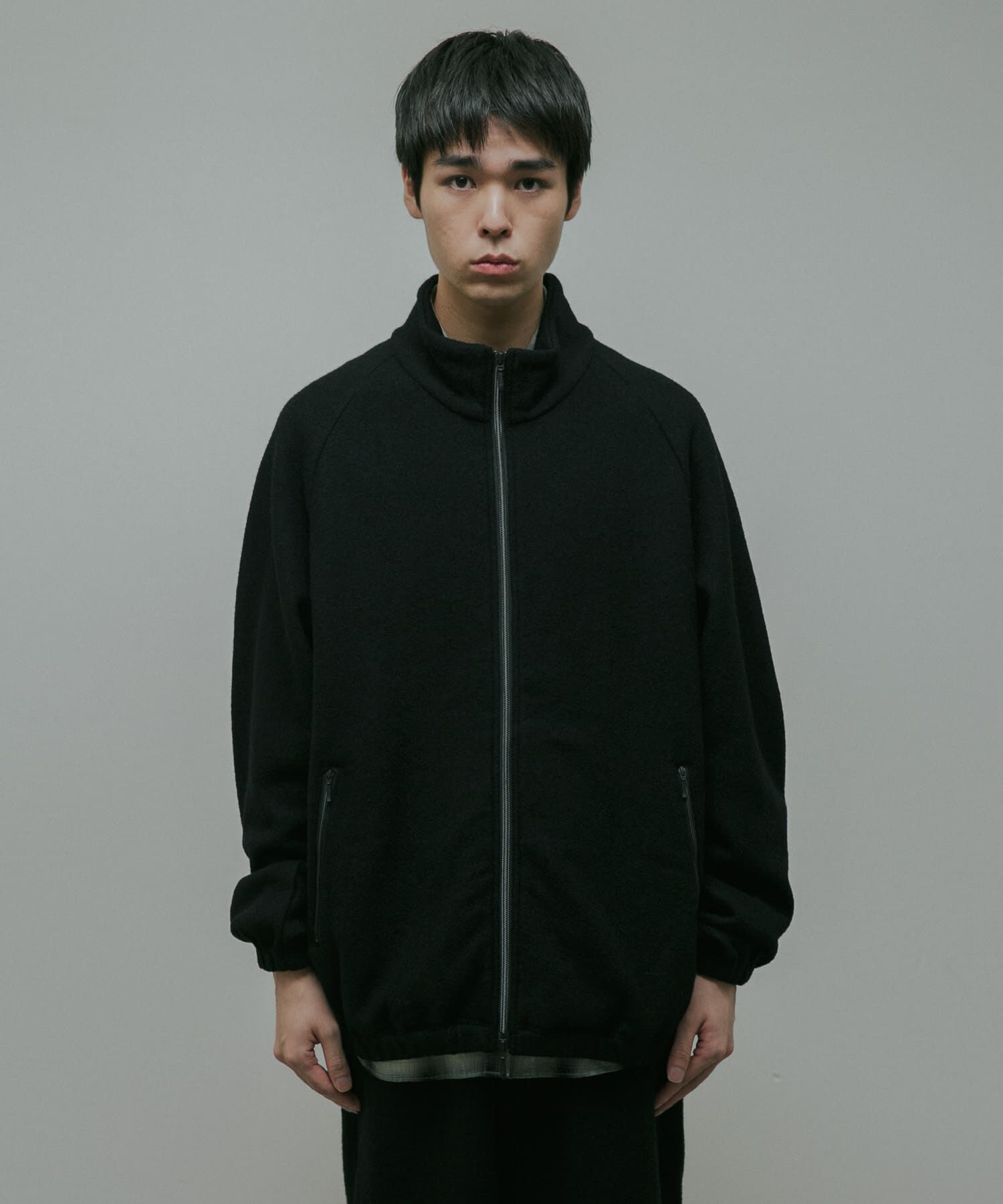 URBAN RESEARCH DOORS「Wool Fleece Track Jacket」|ノーカラーコート|
