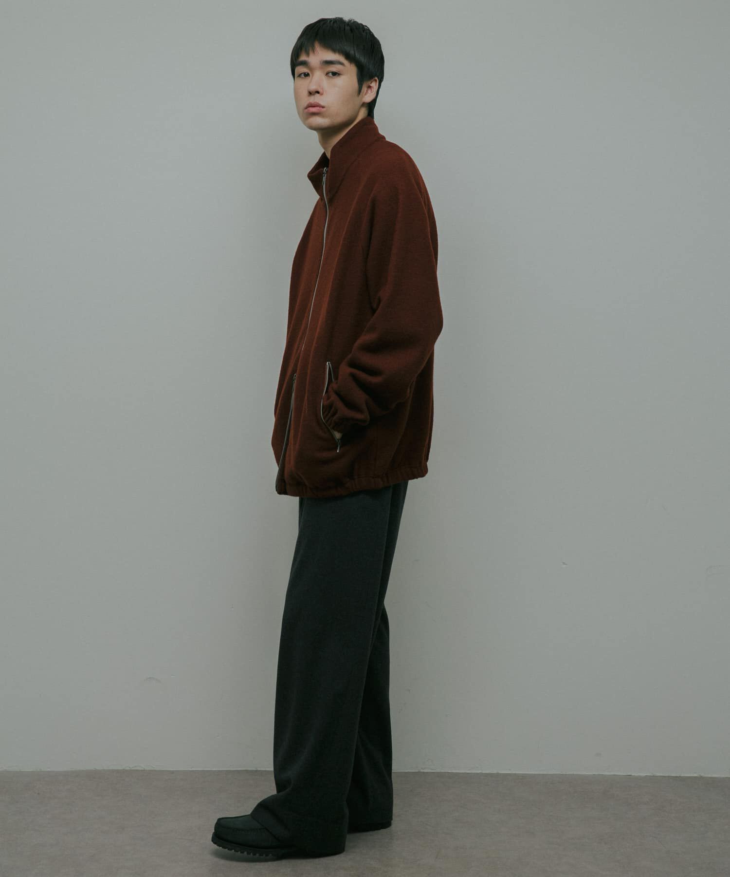 URBAN RESEARCH DOORS「Wool Fleece Track Jacket」|ノーカラーコート|