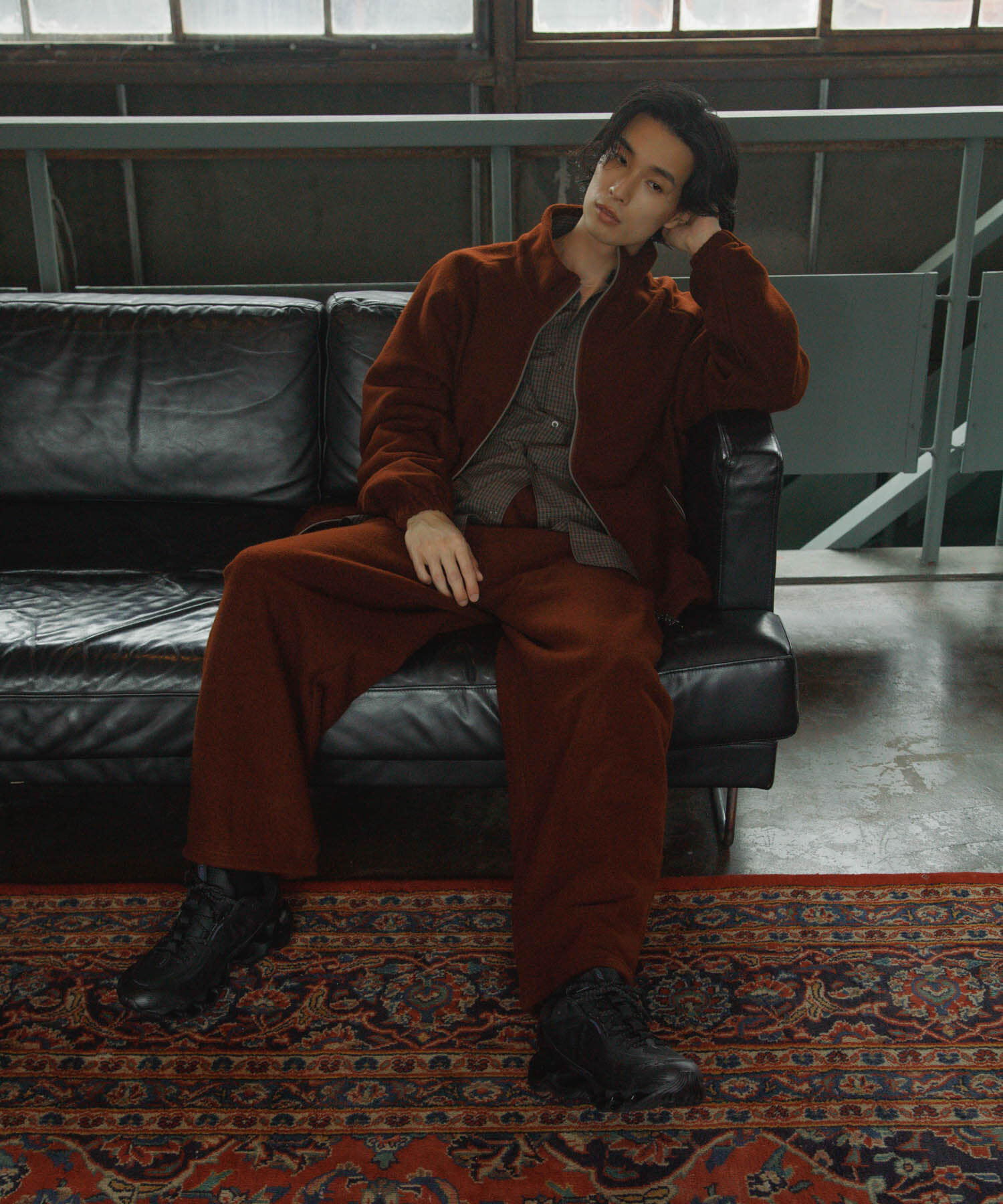 URBAN RESEARCH DOORS「Wool Fleece Track Jacket」|ノーカラーコート|