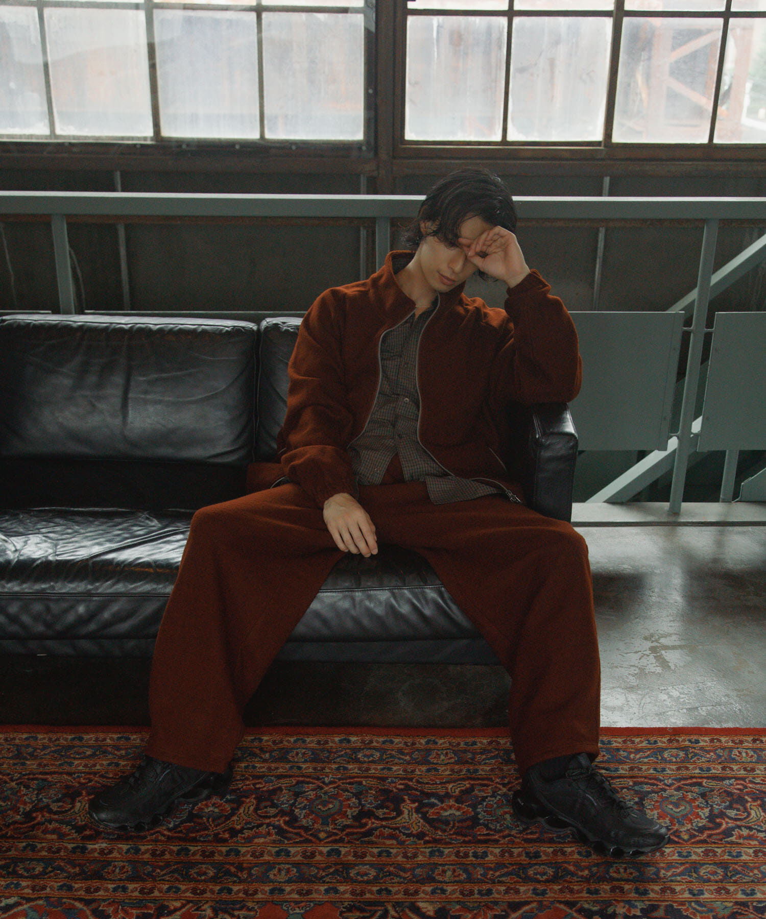 URBAN RESEARCH DOORS「Wool Fleece Track Jacket」|ノーカラーコート|