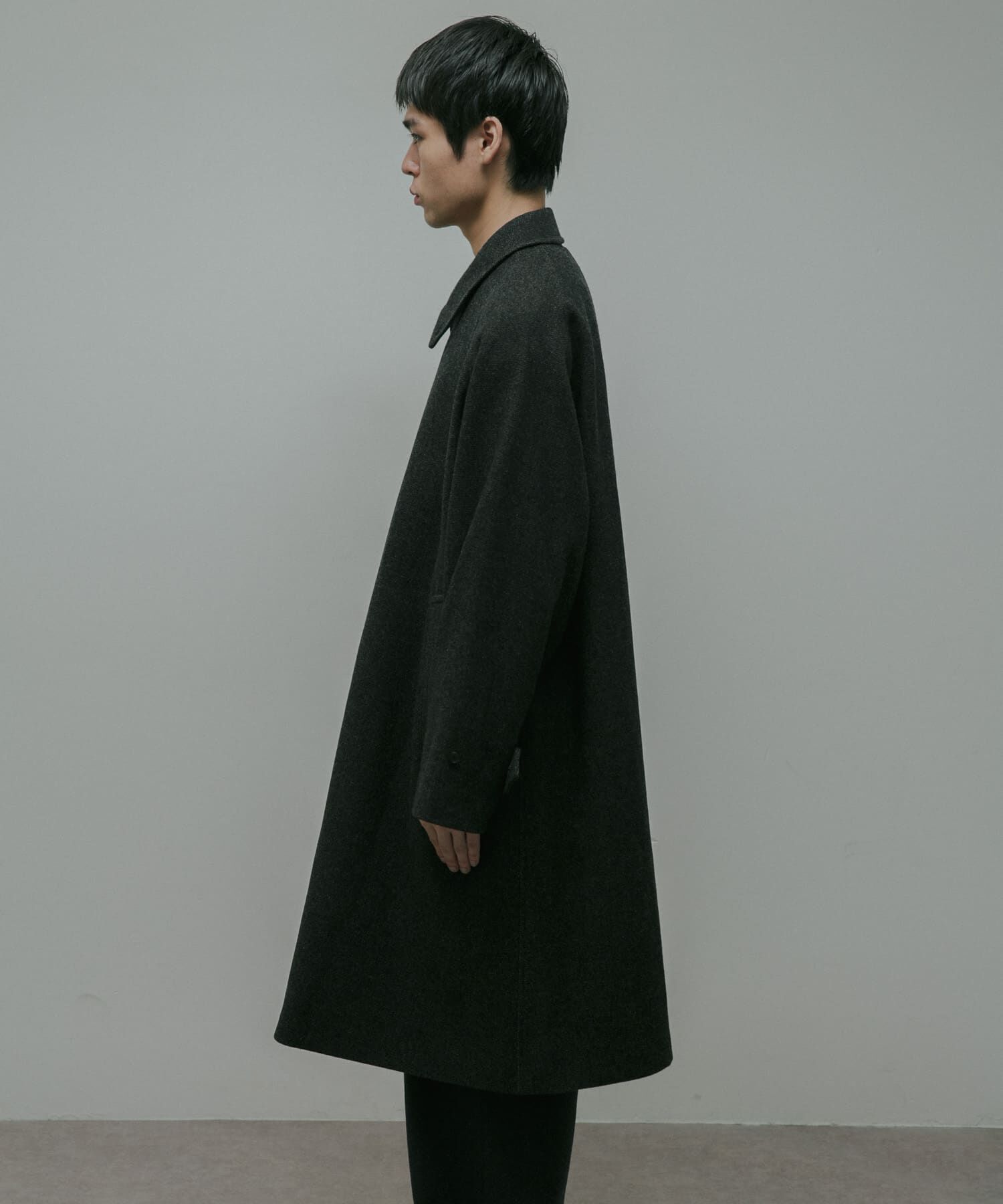 URBAN RESEARCH DOORS「Oilcut Melton Over Coat」|ノーカラーコート|