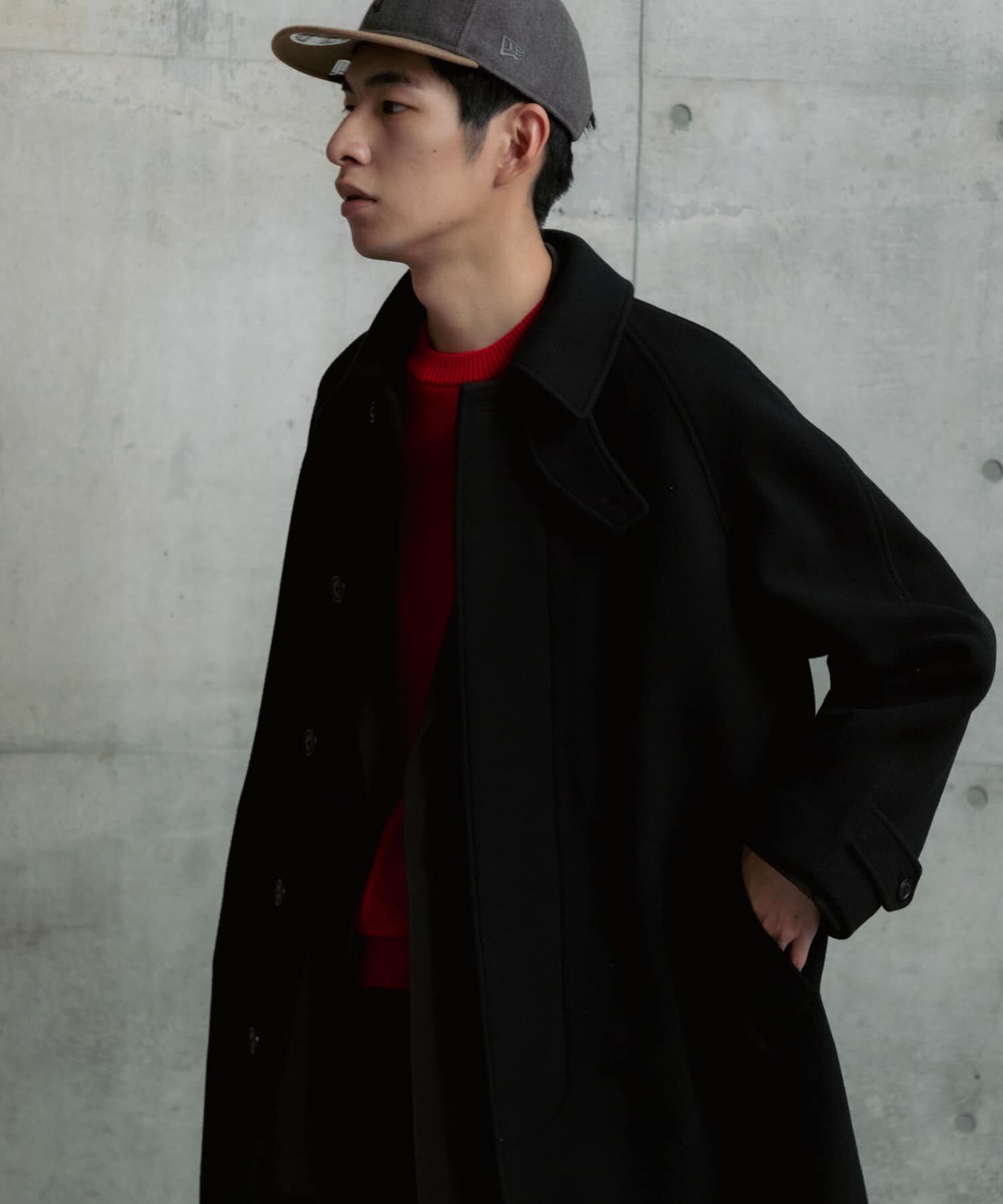 URBAN RESEARCH「WOOL BAL COLLAR COAT」|ノーカラーコート|