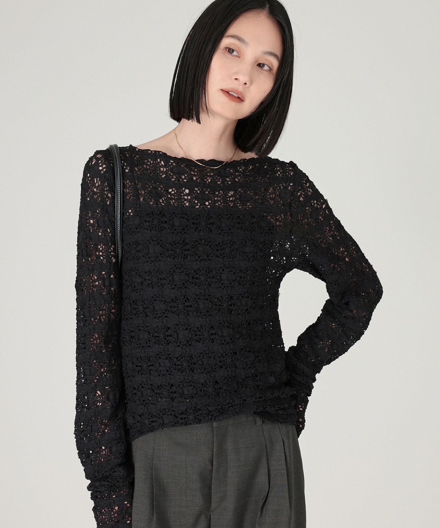 BABYLONE「ストレッチレースプルオーバー」|Tシャツ・カットソー|