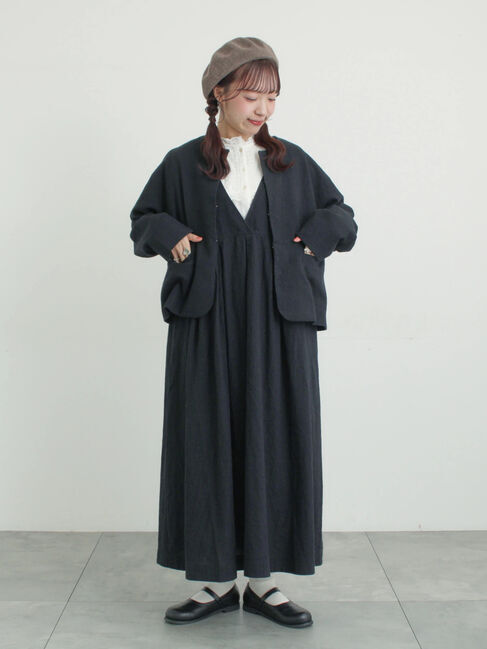 Samansa Mos2「【Cross&times;Linen】肩フリル前後2WAYジャンパースカート」|ワンピース|
