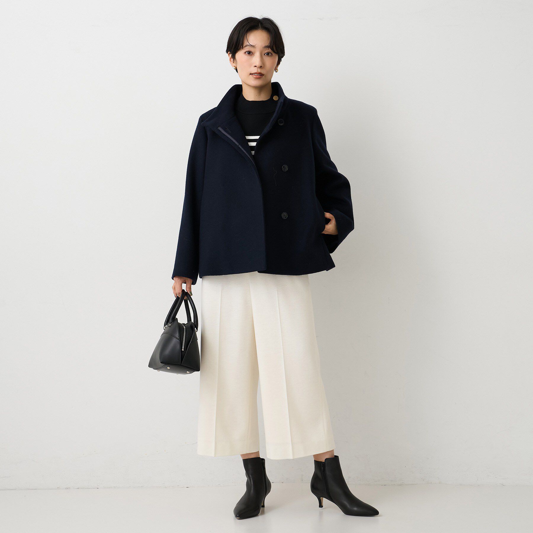 UNTITLED「【後ろウエストゴム】ミルドスムースクロップドワイドパンツ」|その他|