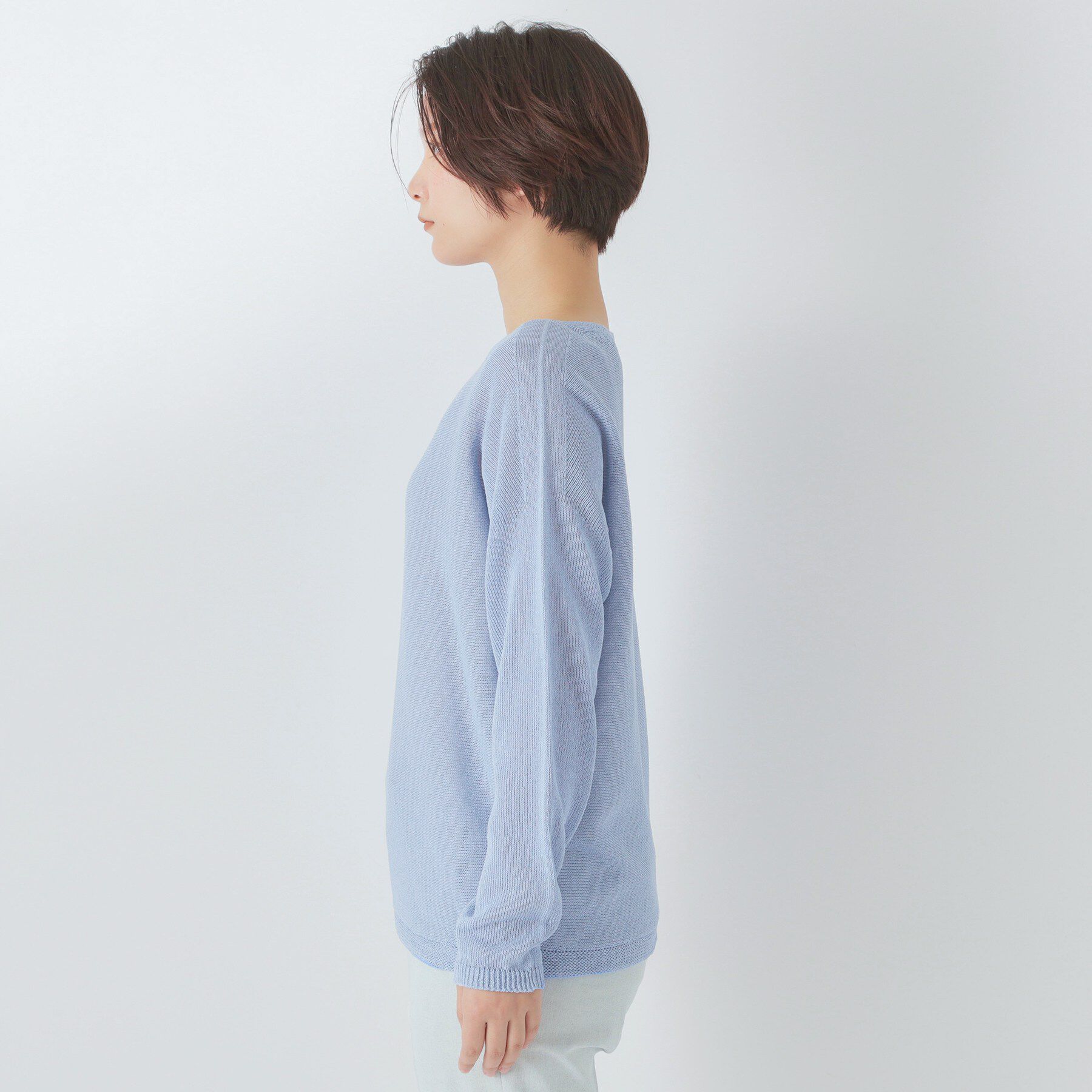 UNTITLED「【8色展開/程よい透け感】ドライタッチボートネックニット」|ニット・セーター|