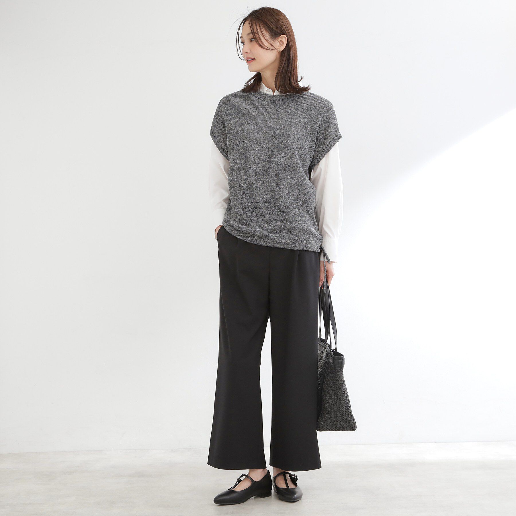 Reflect「【レイヤードにおすすめ◎】畦編みフレンチスリーブトップス」|ニット・セーター|