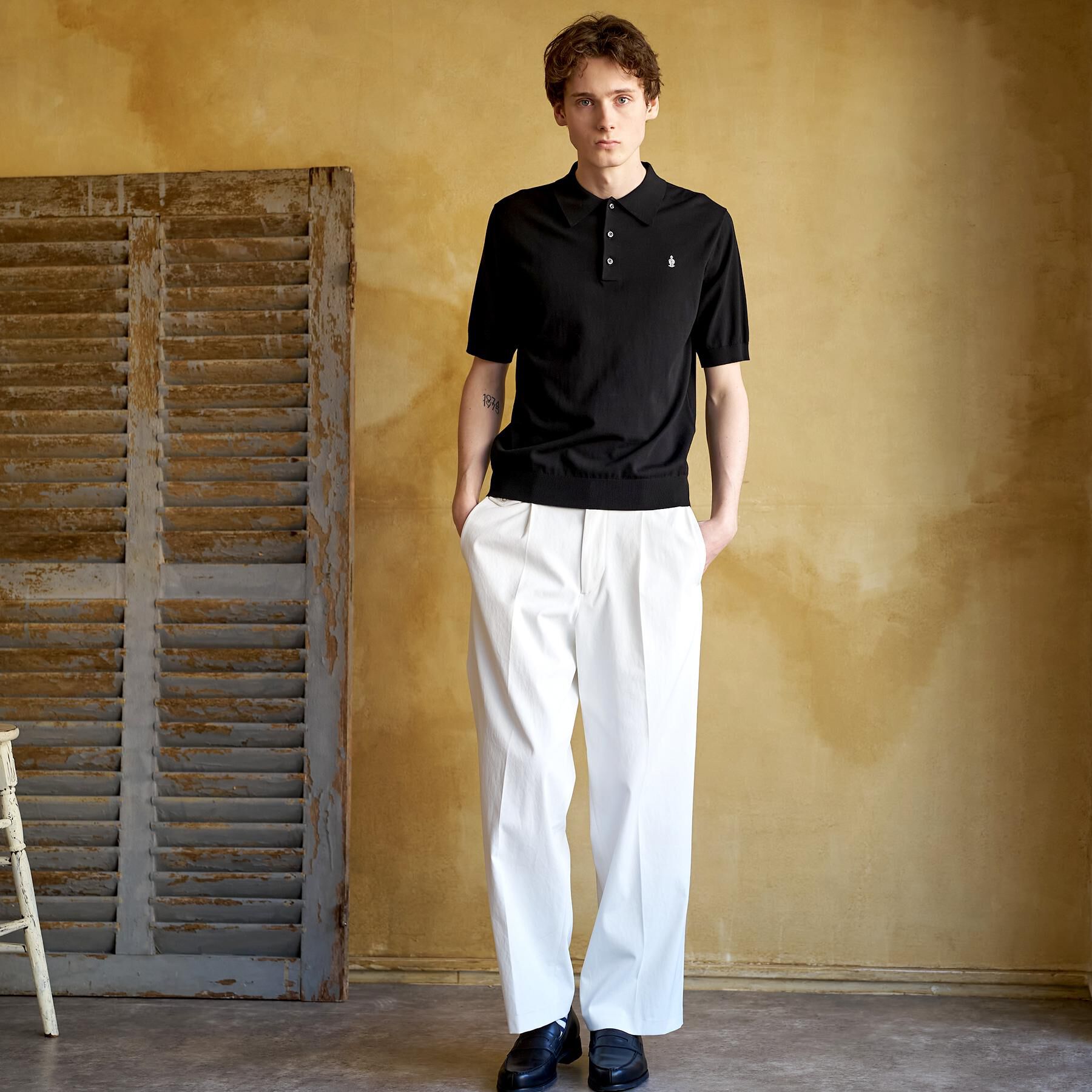 DRESSTERIOR「【ウォッシャブル】コットンシルク混 ニットポロシャツ」|ニット・セーター|