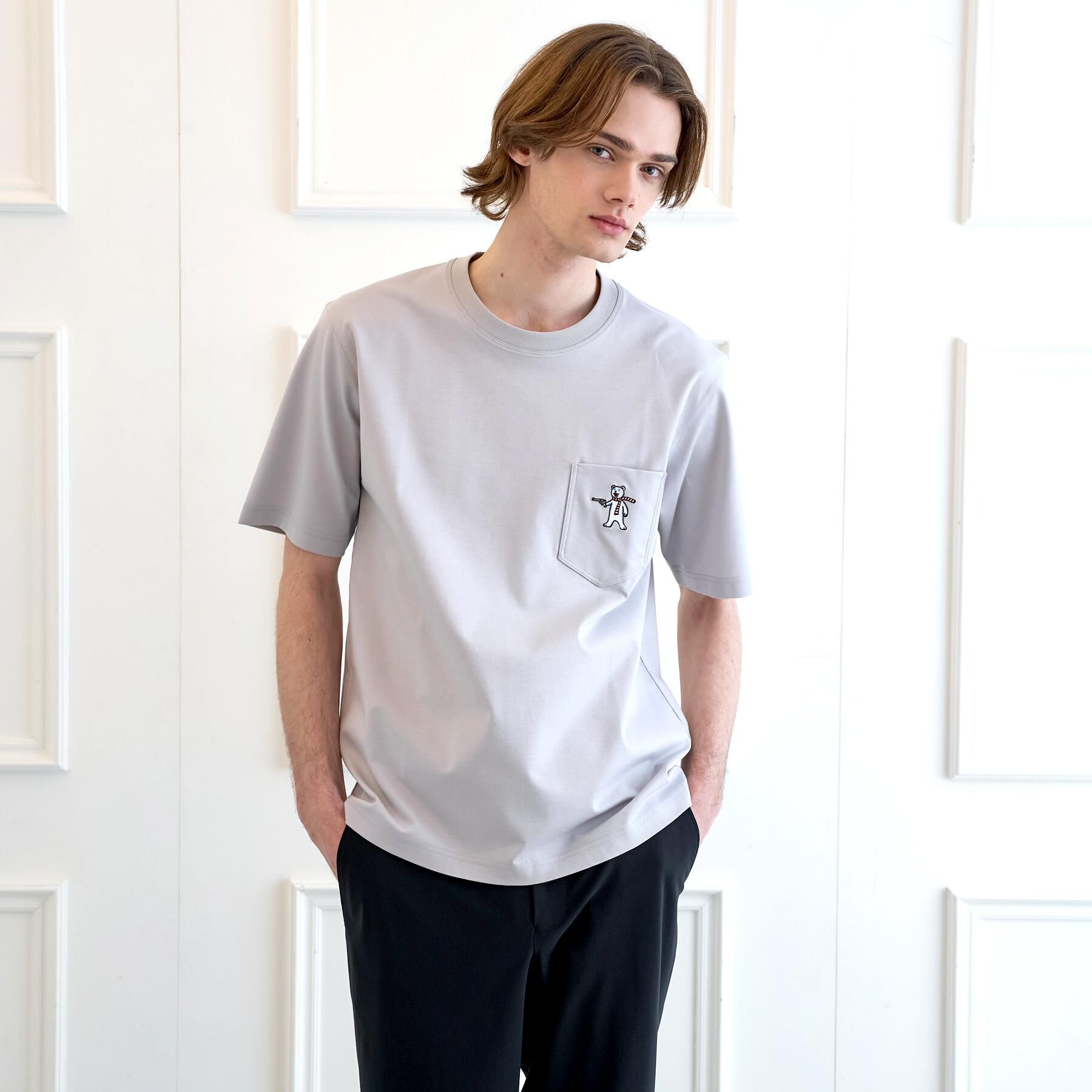 DRESSTERIOR「【接触冷感／UVカット／抗菌防臭／しわ防止】クールデオドラント ピストルベアーTシャツ」|Tシャツ・カットソー|