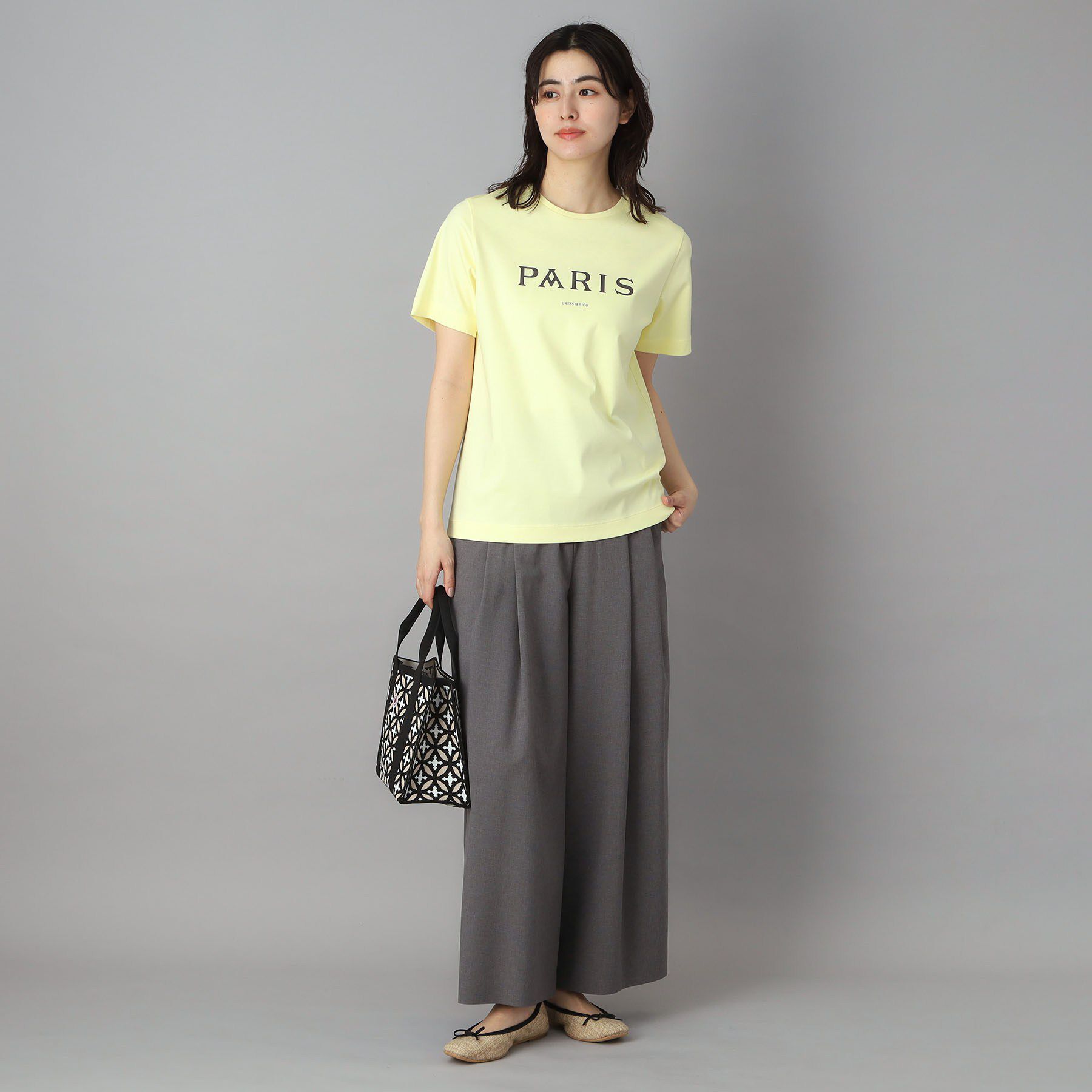 DRESSTERIOR「【接触冷感／抗菌防臭／消臭】アイスクリアコットン PARIS Tシャツ」|Tシャツ・カットソー|