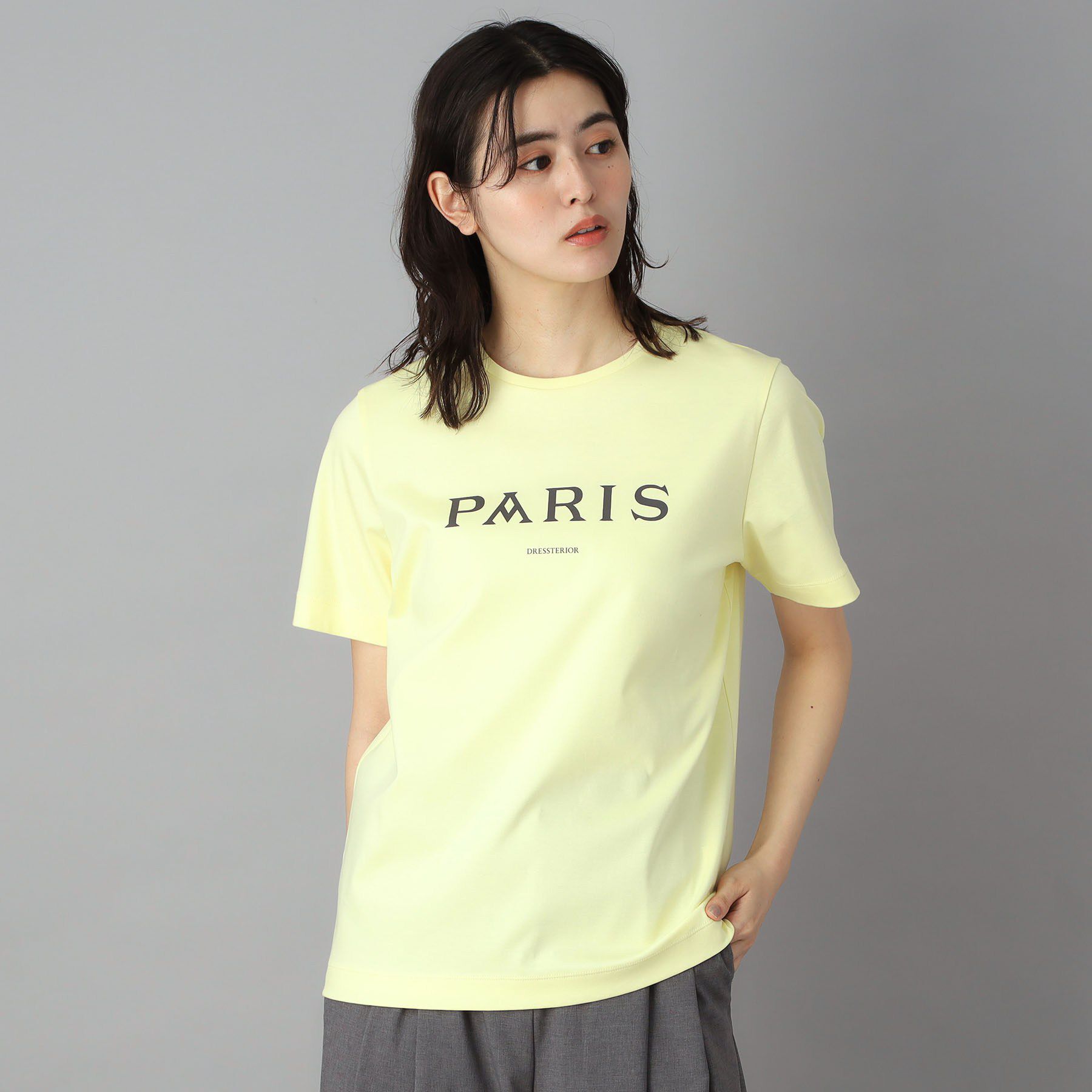 DRESSTERIOR「【接触冷感／抗菌防臭／消臭】アイスクリアコットン PARIS Tシャツ」|Tシャツ・カットソー|