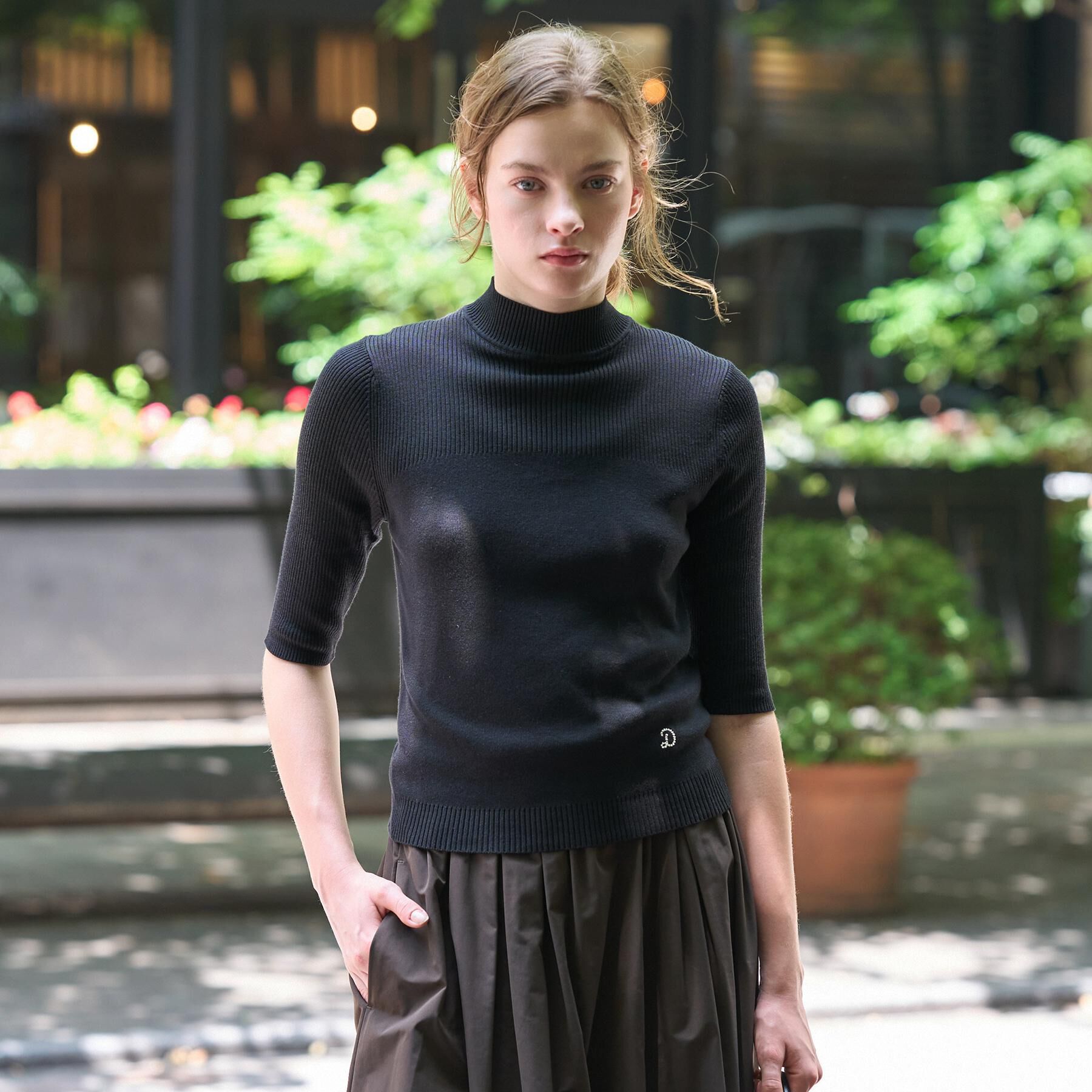 DRESSTERIOR「【接触冷感】クールタッチ ハーフスリーブニット」|ニット・セーター|