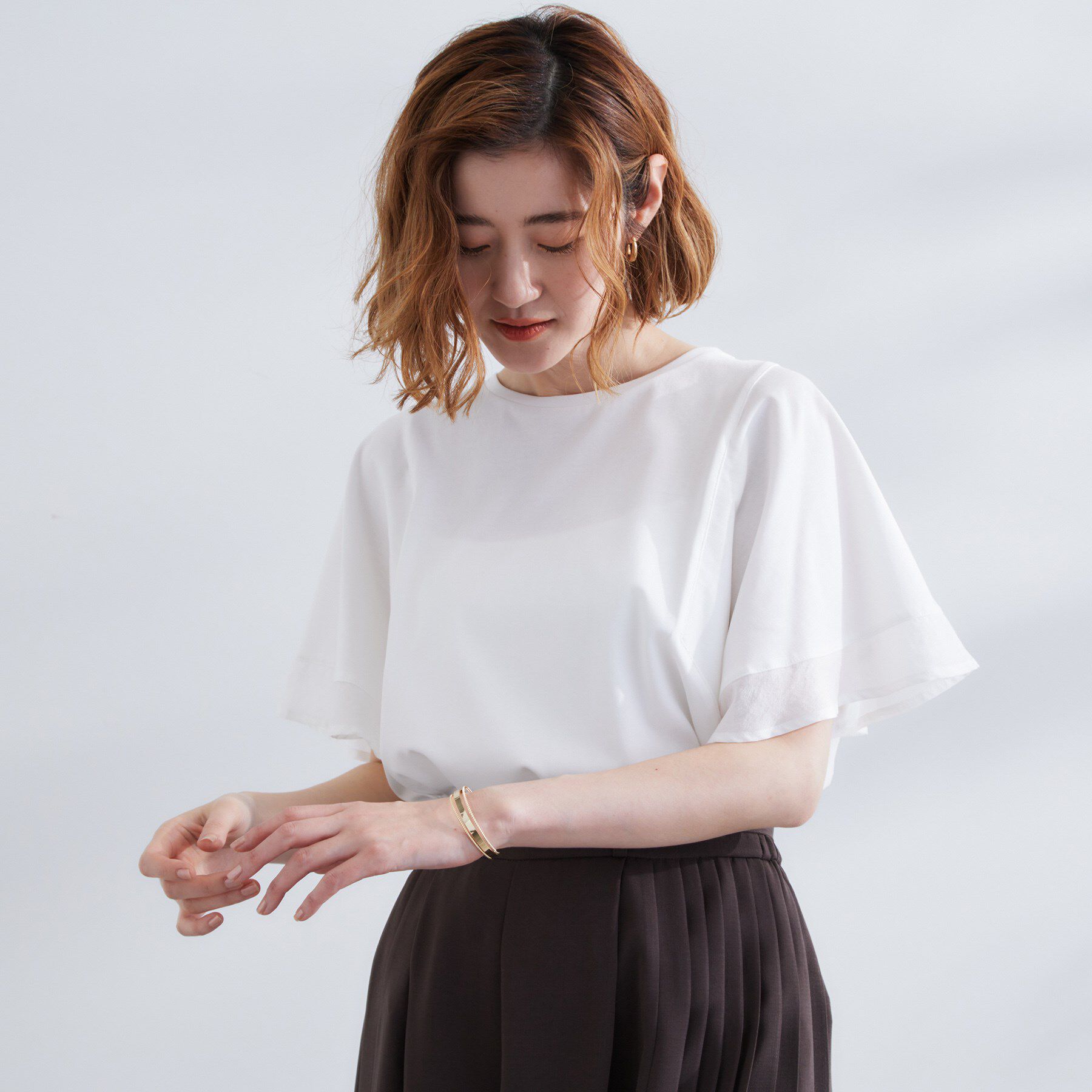 grove「【UVカット/二の腕カバー】1枚で着映えするフレアスリーブデザイン」|Tシャツ・カットソー|