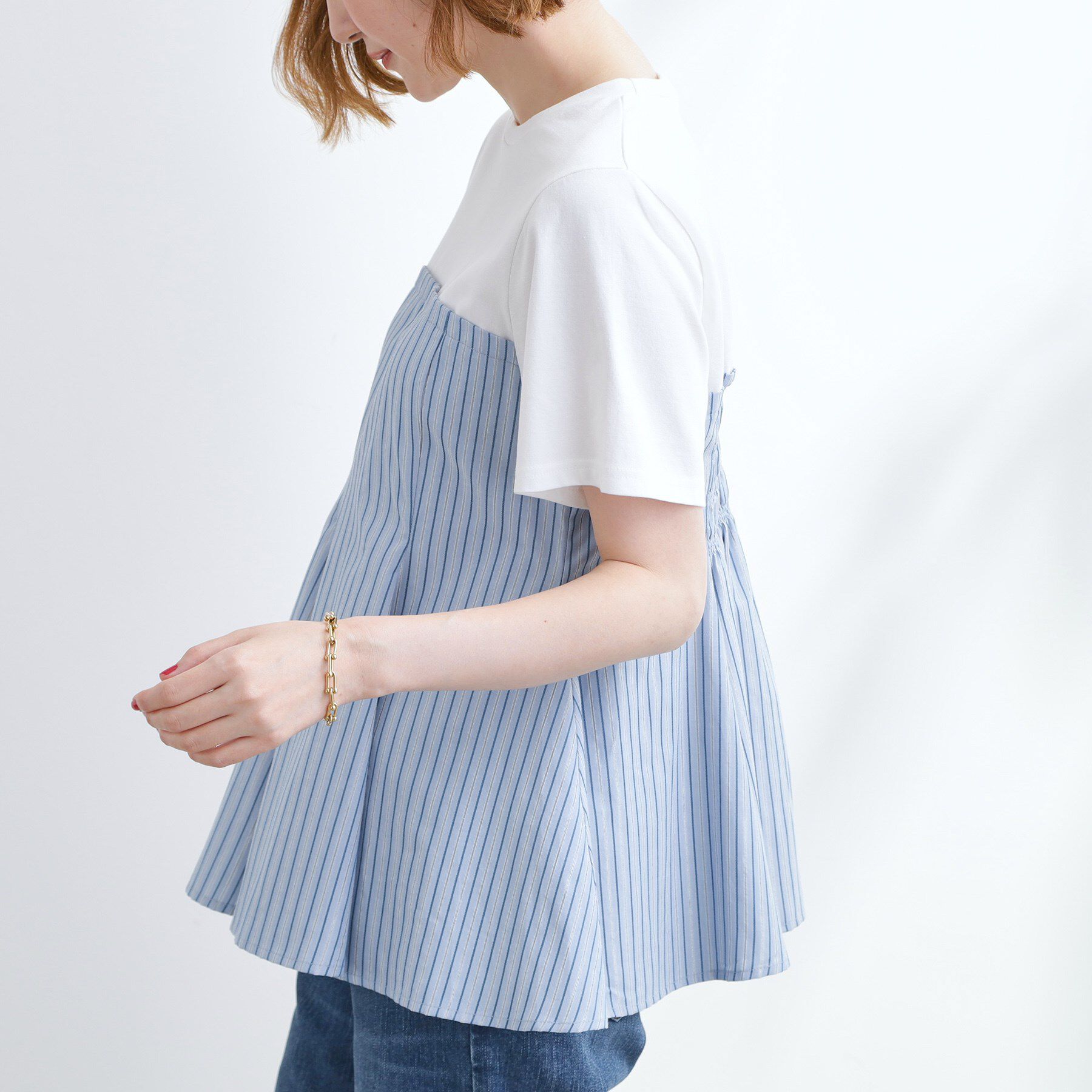 grove「贅沢フレアーが高見え ドッキングビスチェT」|Tシャツ・カットソー|