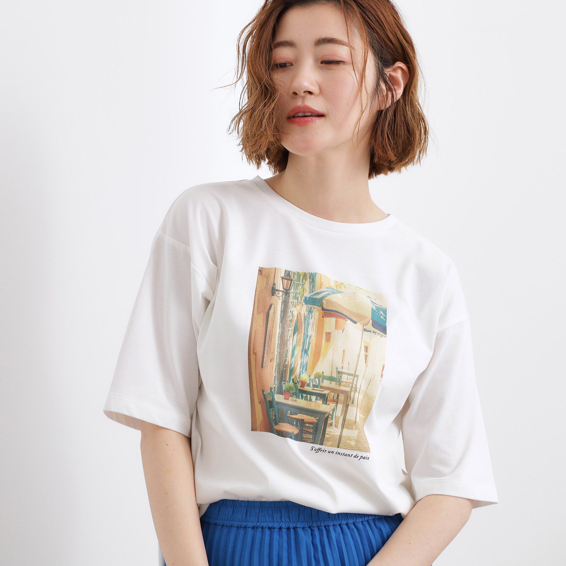 grove「【UVカット/接触冷感】プリントアソート5分袖Tシャツ」|Tシャツ・カットソー|