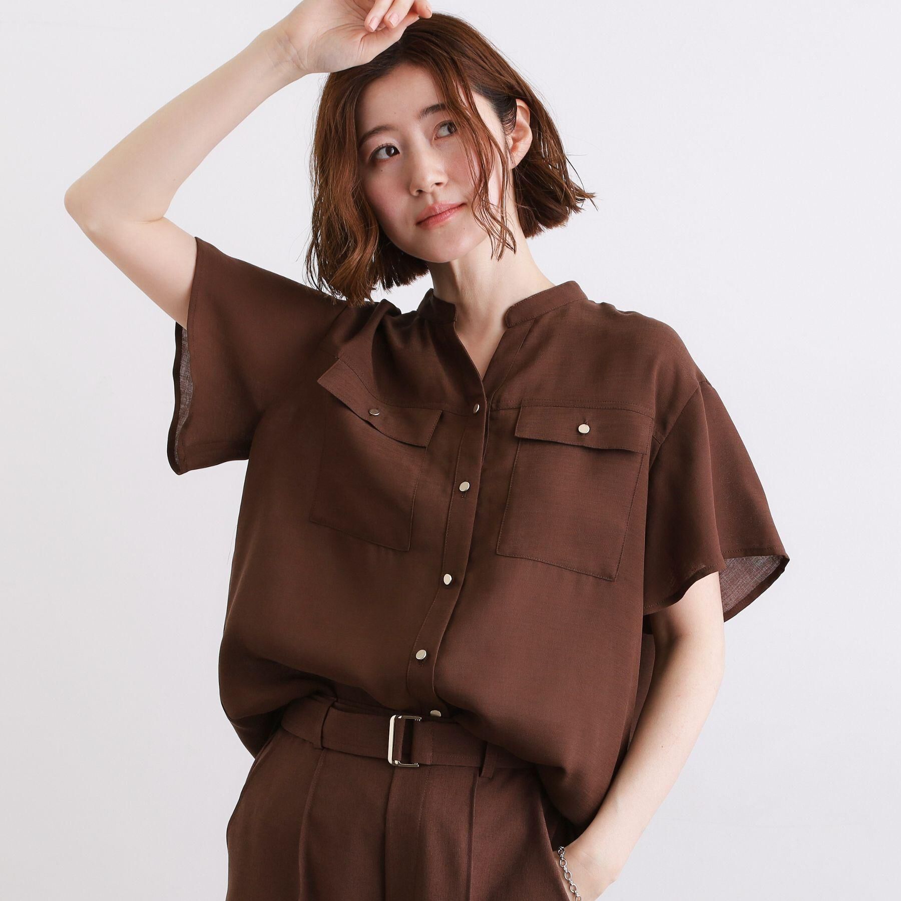 grove「【洗濯機OK/SETUP可】シワになりにくい、フレアスリーブブラウス」|シャツ・ブラウス|