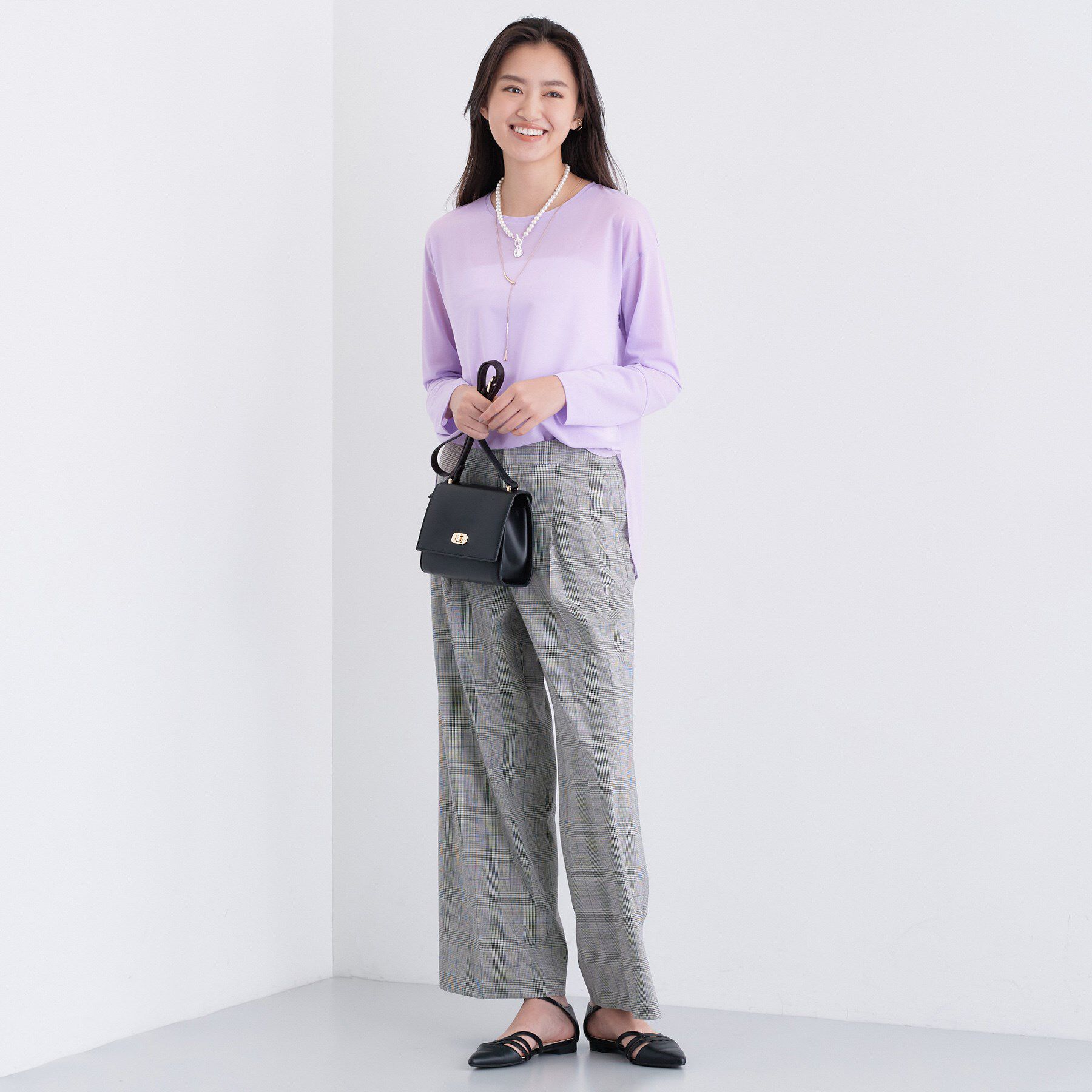 INDIVI「ストレッチシアーロングTシャツ」|Tシャツ・カットソー|