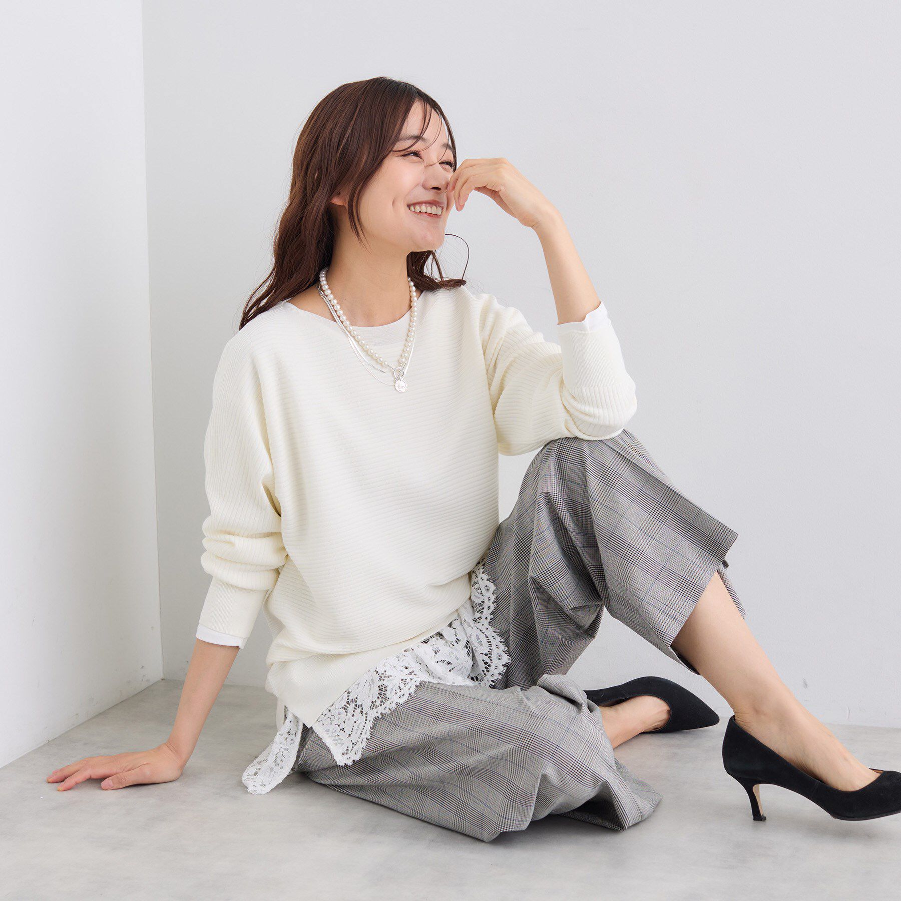 INDIVI「【洗える／体型カバー】美シルエットニット」|ニット・セーター|