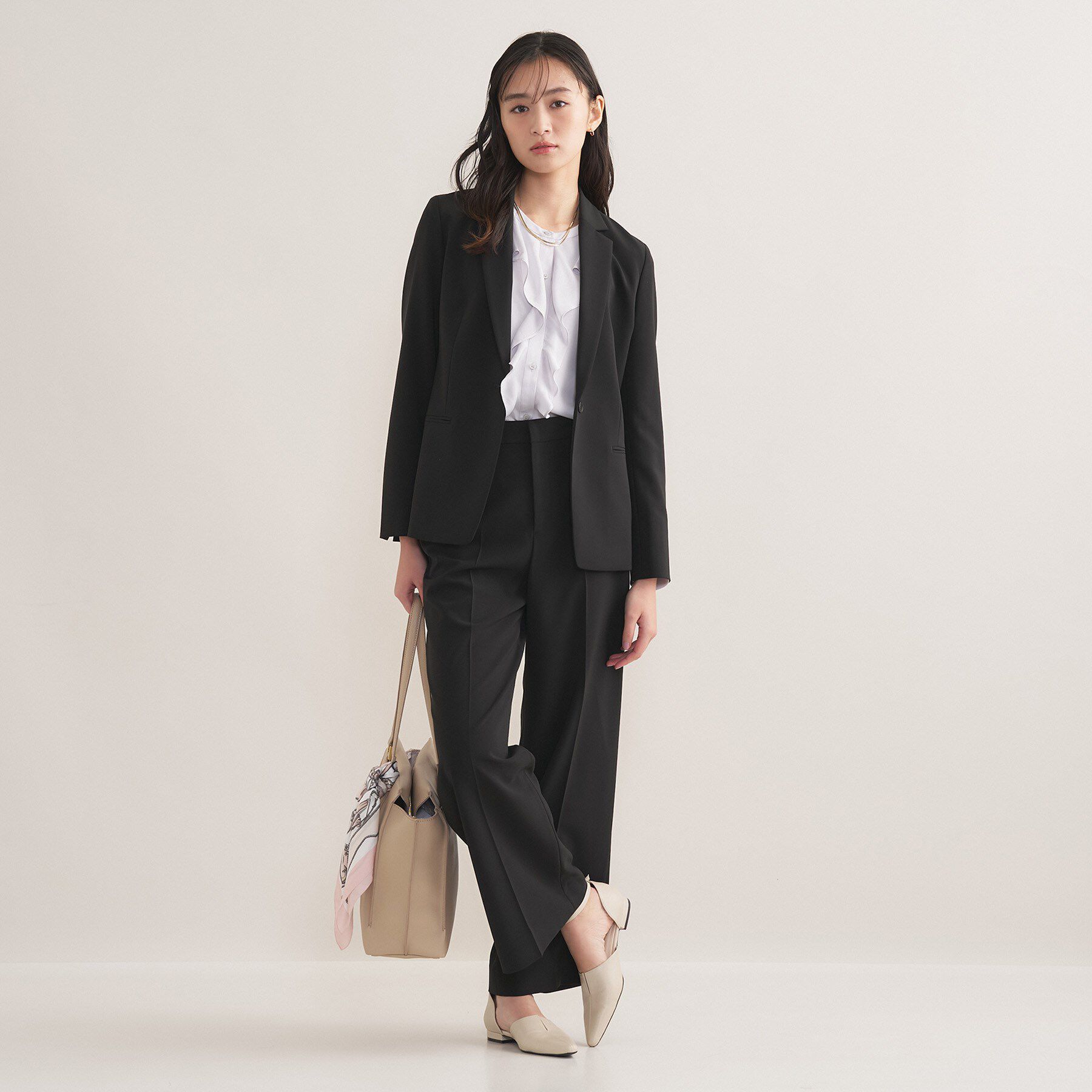 INDIVI「【通勤スーツ／洗える】ストレッチワイドパンツ」|スーツ|