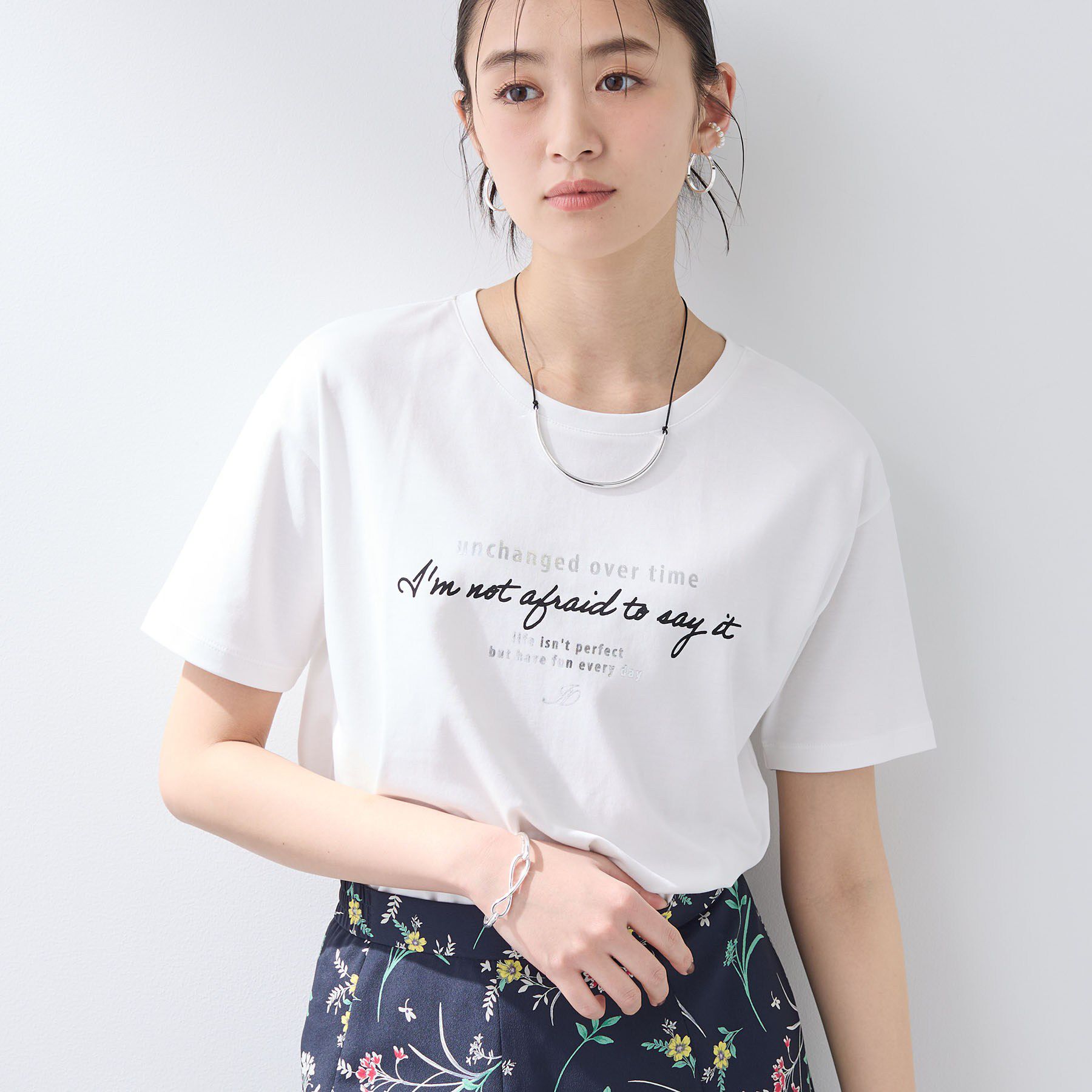 INDIVI「【UVケア／選べるグラフィック】スムースジャージTシャツ」|Tシャツ・カットソー|
