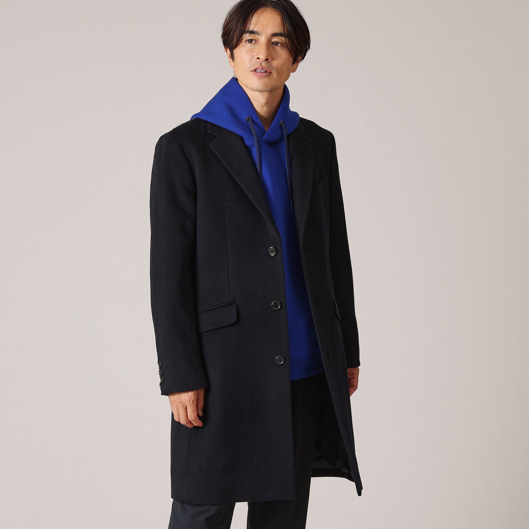 TAKEO KIKUCHI「ウールカシミヤブレンド チェスターコート」|その他|ネイビー(493)