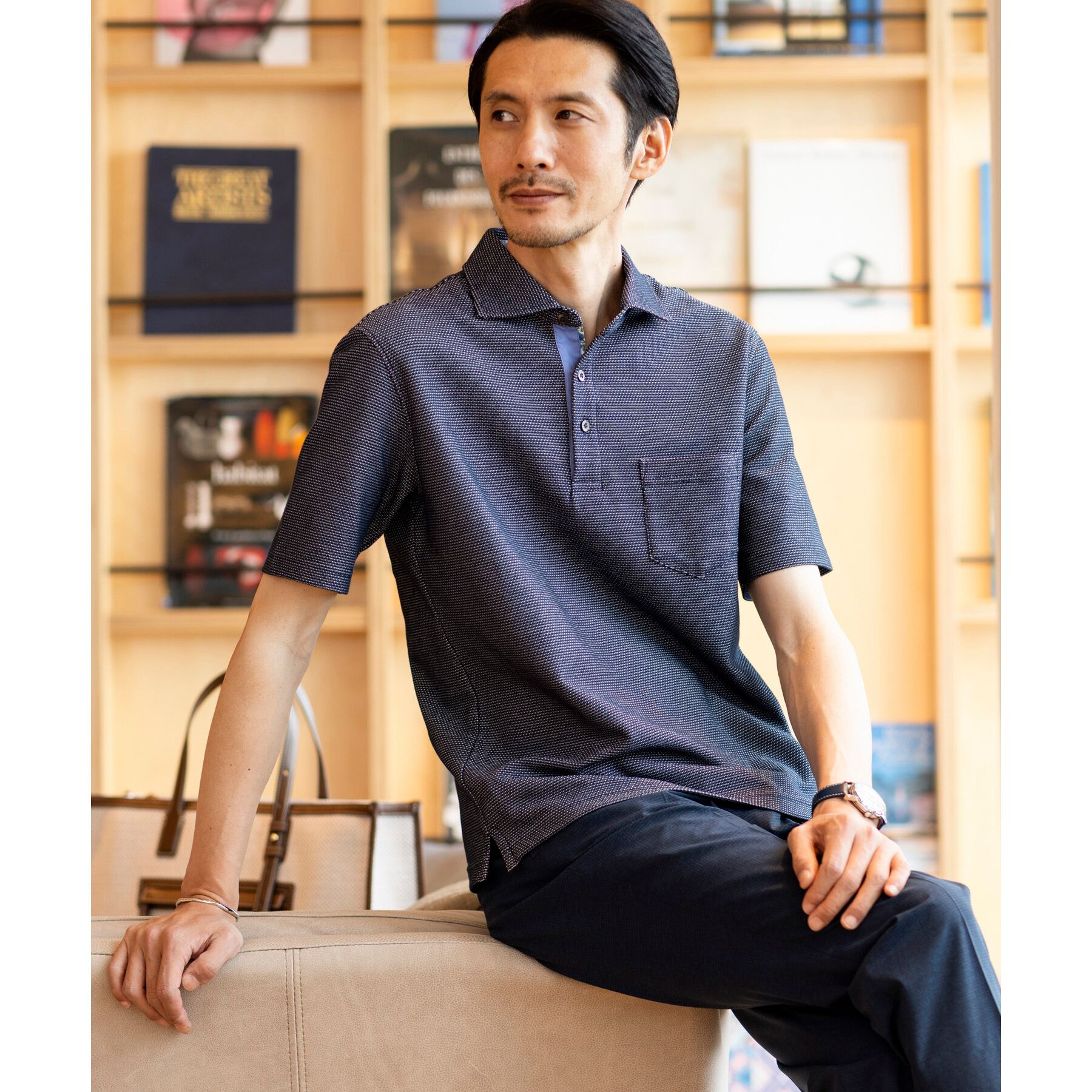 TAKEO KIKUCHI「【抗菌防臭／9色5サイズ展開】ハニカムメランジ ポロシャツ」|ポロシャツ|