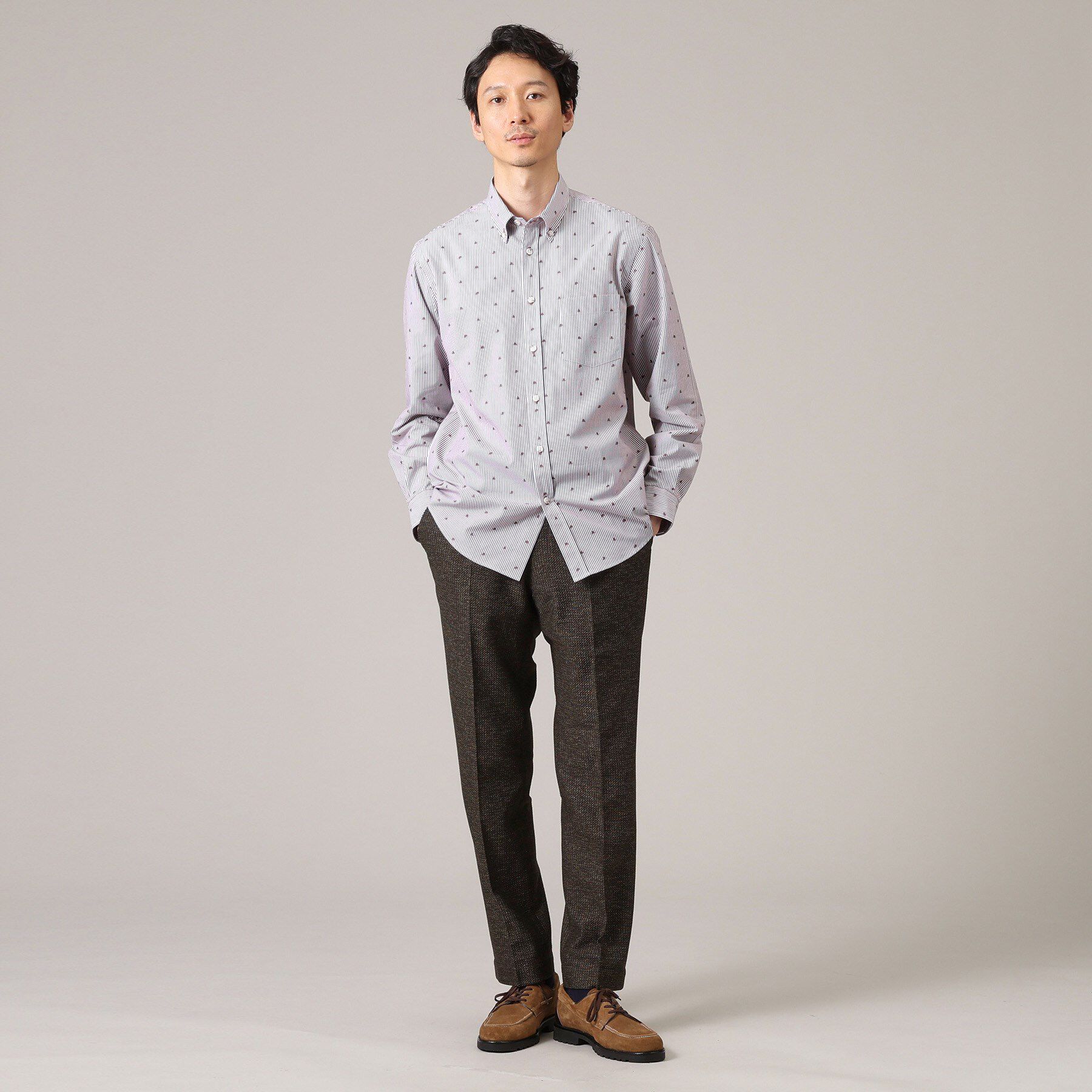 TAKEO KIKUCHI「ハットモチーフ ジャカード ストライプ シャツ」|シャツ・ブラウス|