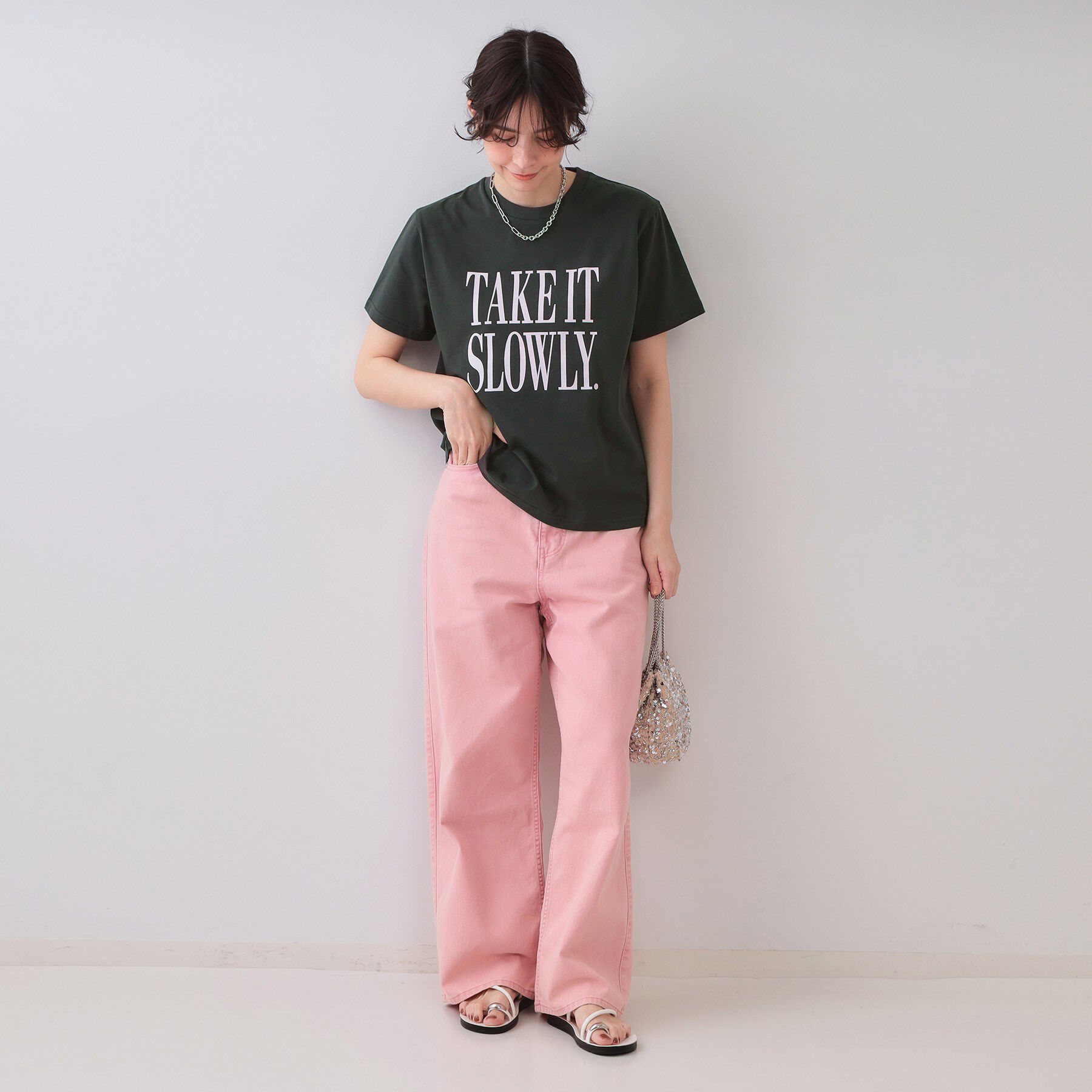 OPAQUE.CLIP「ロゴプリントTシャツ【洗濯機洗い可】」|Tシャツ・カットソー|