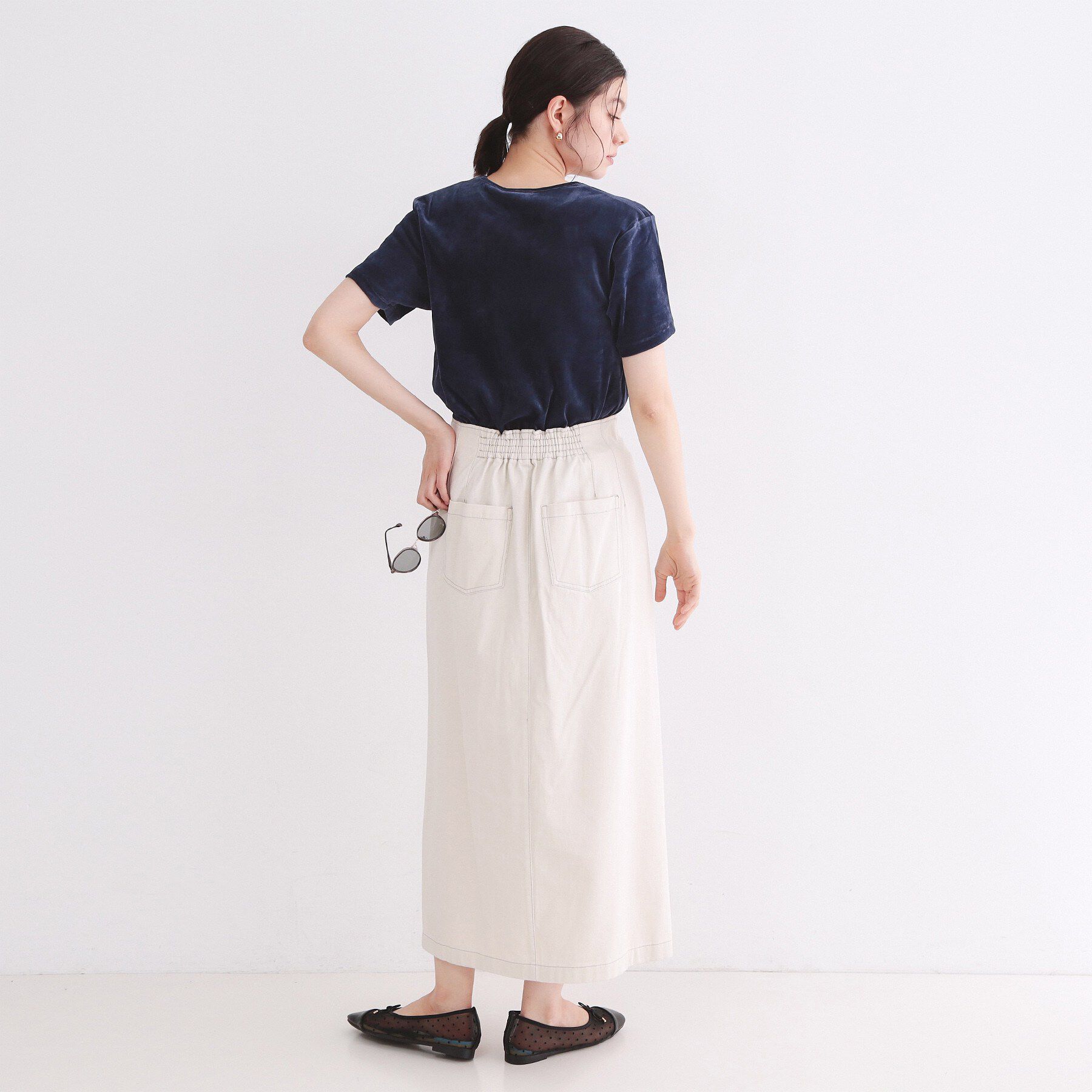OPAQUE.CLIP「フロッキーチュールTシャツ【洗濯機洗い可】」|Tシャツ・カットソー|