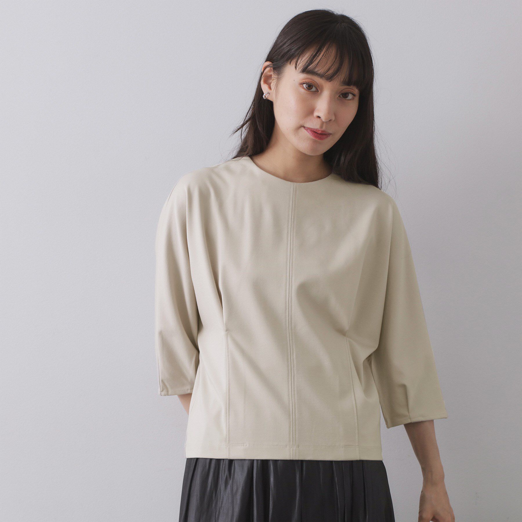OPAQUE.CLIP「襟付きドルマントップス【洗濯機OK】」|Tシャツ・カットソー|