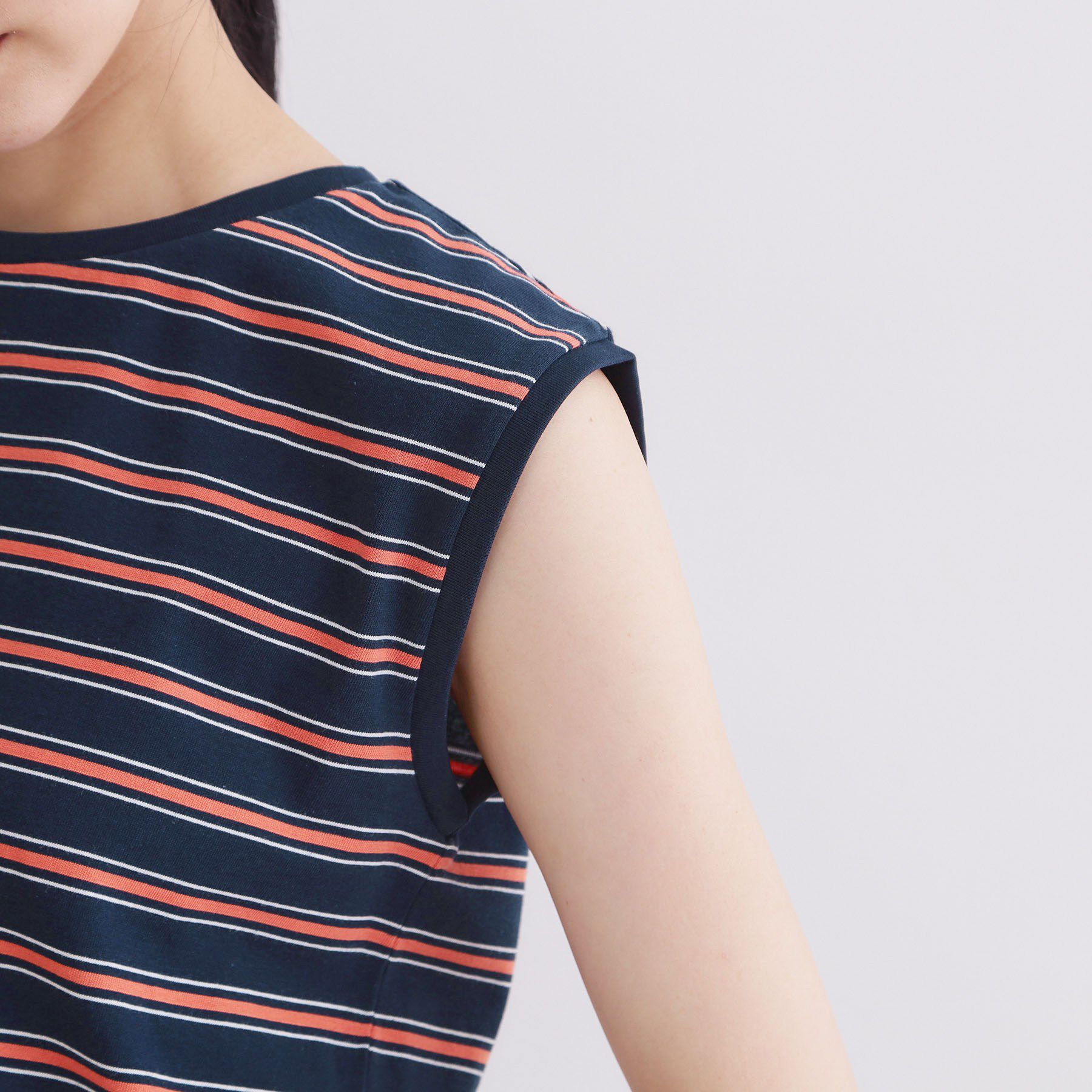 OPAQUE.CLIP「マルチボーダーアソート ノースリーブTシャツ【洗濯機OK】」|Tシャツ・カットソー|