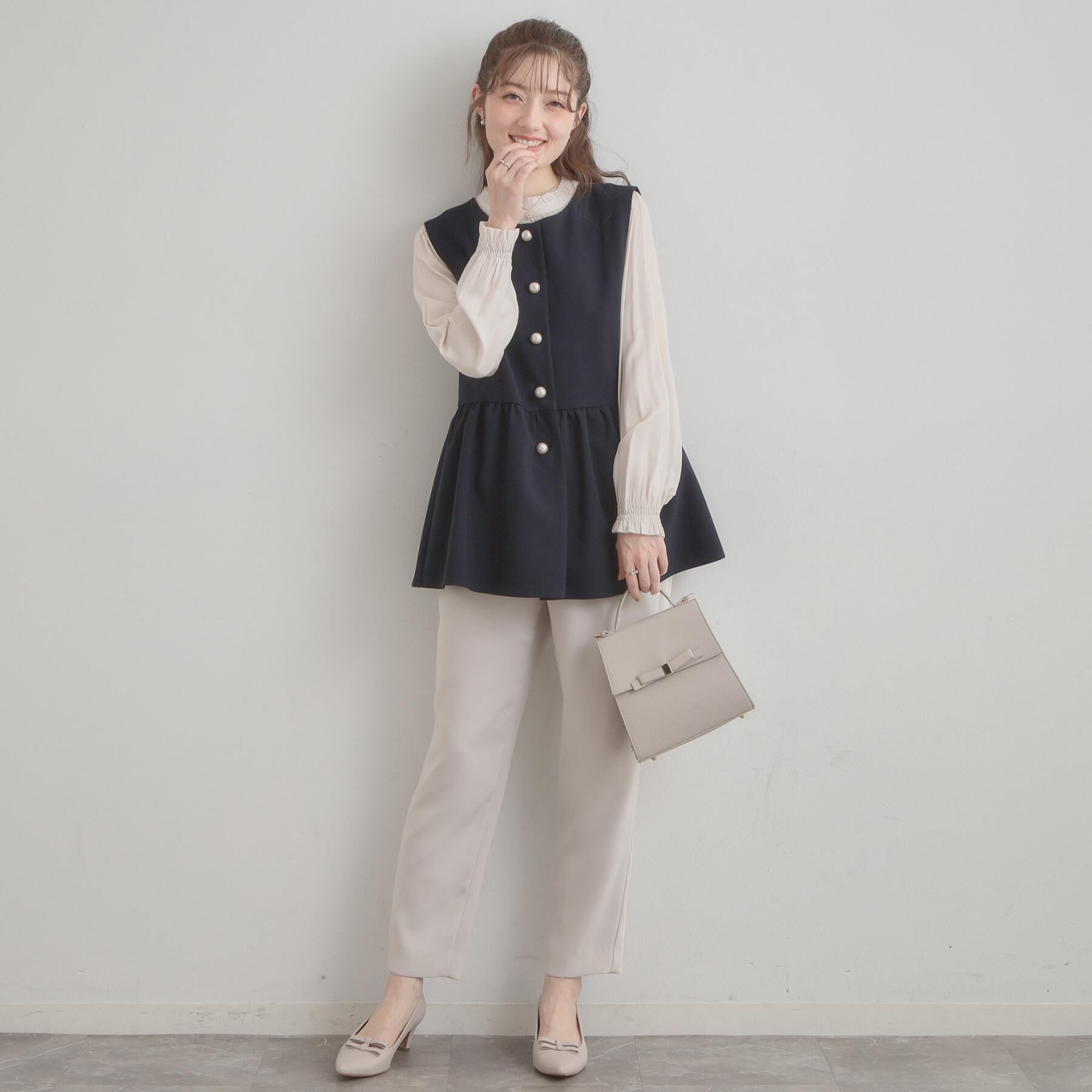 Couture broach「【ハレの日・通勤】TRダブルクロスジレ」|ベスト・ジレ|