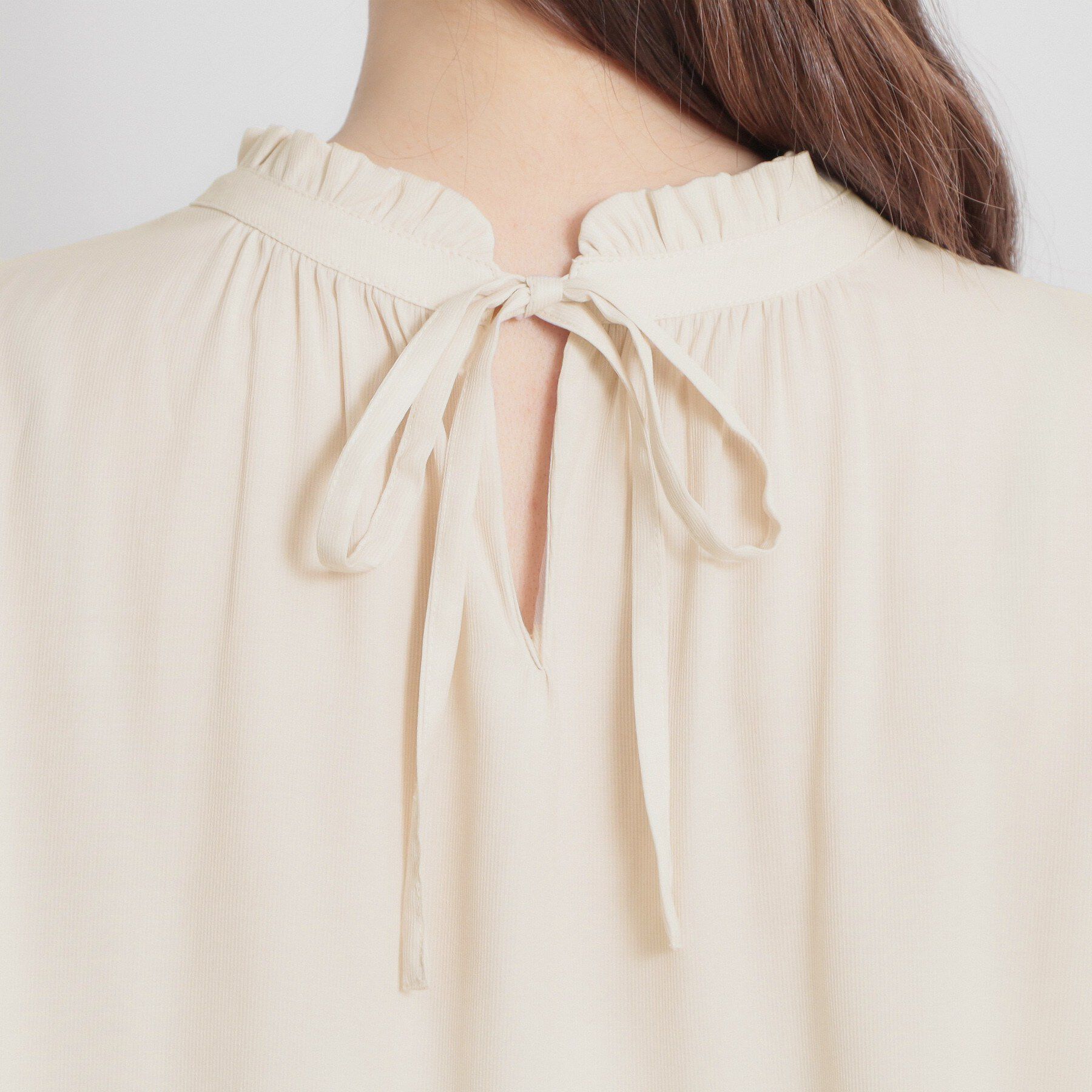 Couture broach「【前後2WAY・洗える】RTピケ リボン ブラウス」|シャツ・ブラウス|