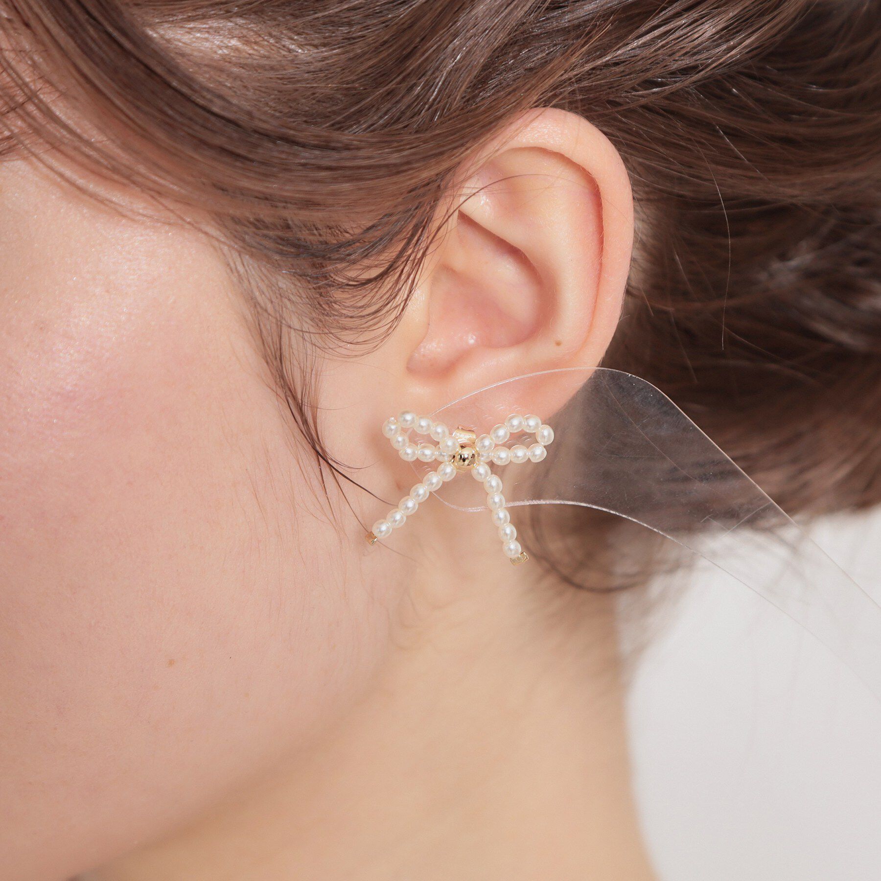 Couture broach「パール調リボンデザインピアス」|ピアス|