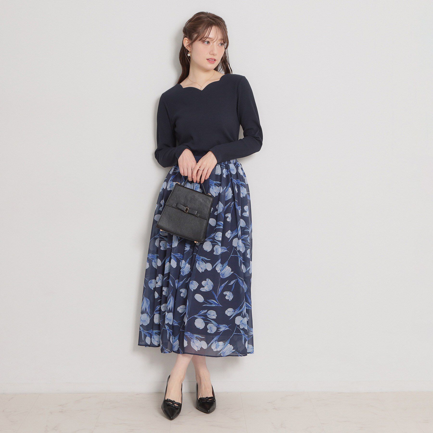 Couture broach「【洗える】ハートネック テレコプルオーバー」|Tシャツ・カットソー|