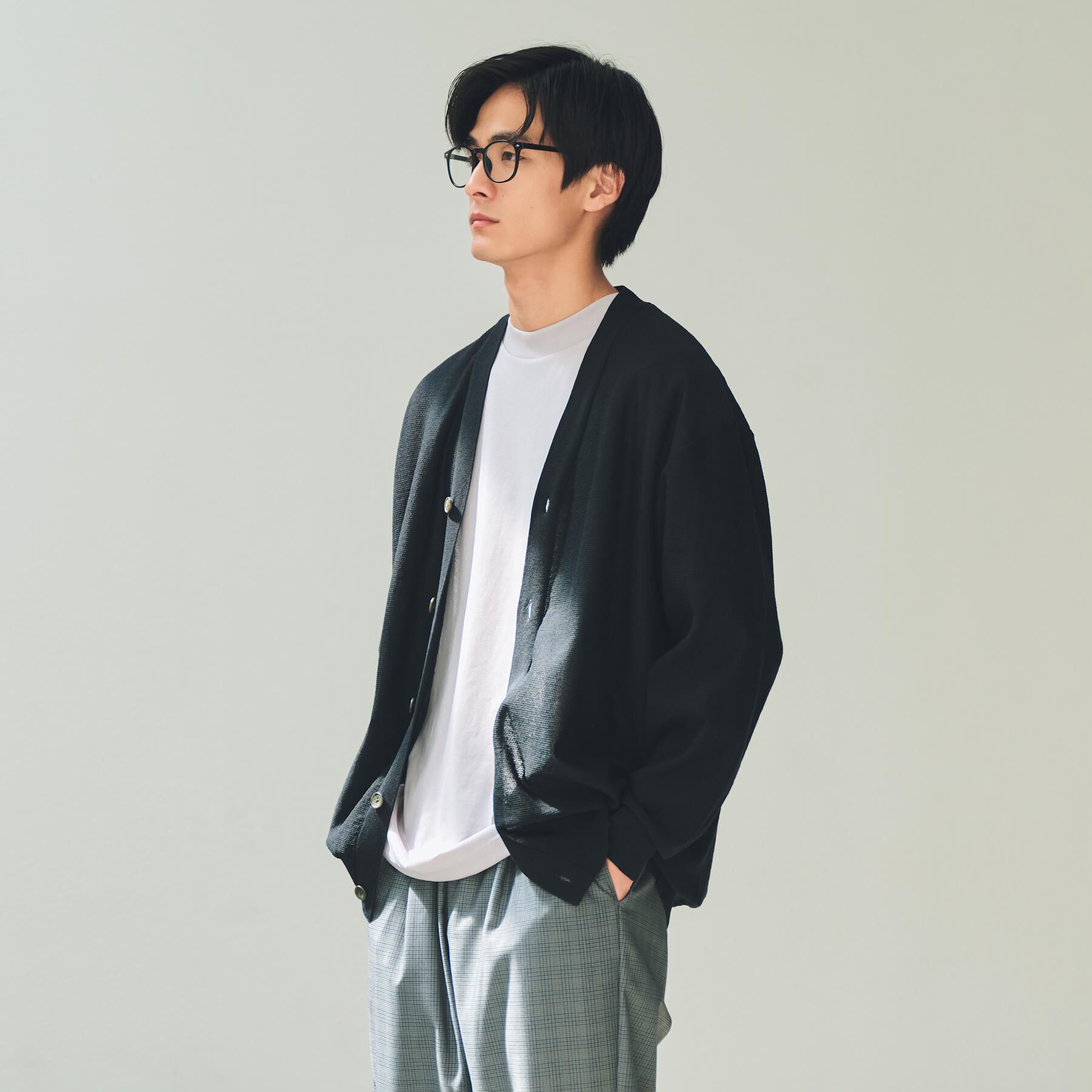 THE SHOP TK「【季節の変わり目に活躍】ニットカーディガン 選べる2デザイン(柄&無地)/洗濯機OK」|カーディガン|